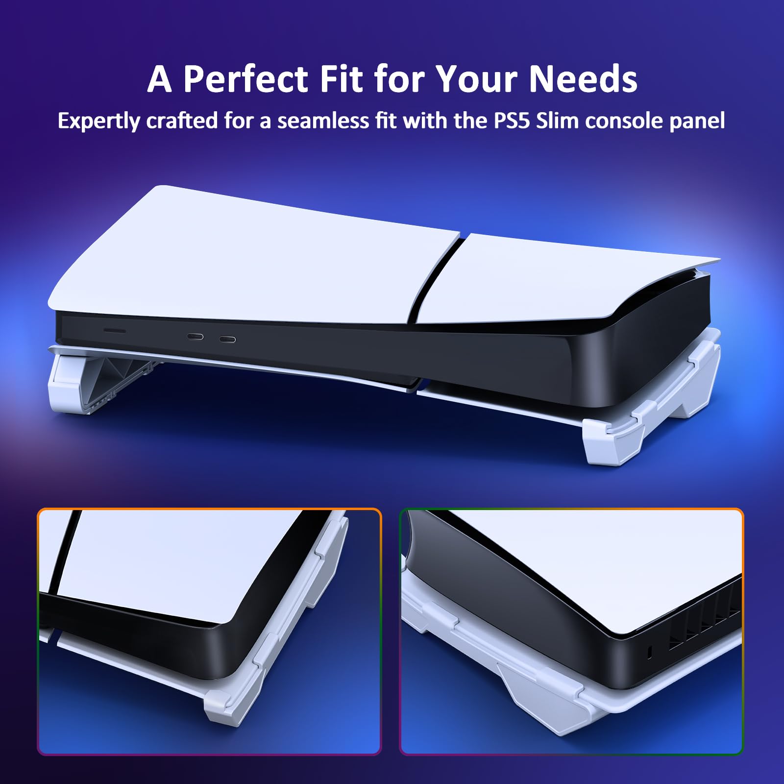 NexiGo Horizontal Stand for PS5 Slim & Pro Console - Minimalist Design Base Stand for PlayStation 5 Slim/Pro Disc & Digital Editions (White) | Perfect for Gaming Setup & Space-Saving Storage