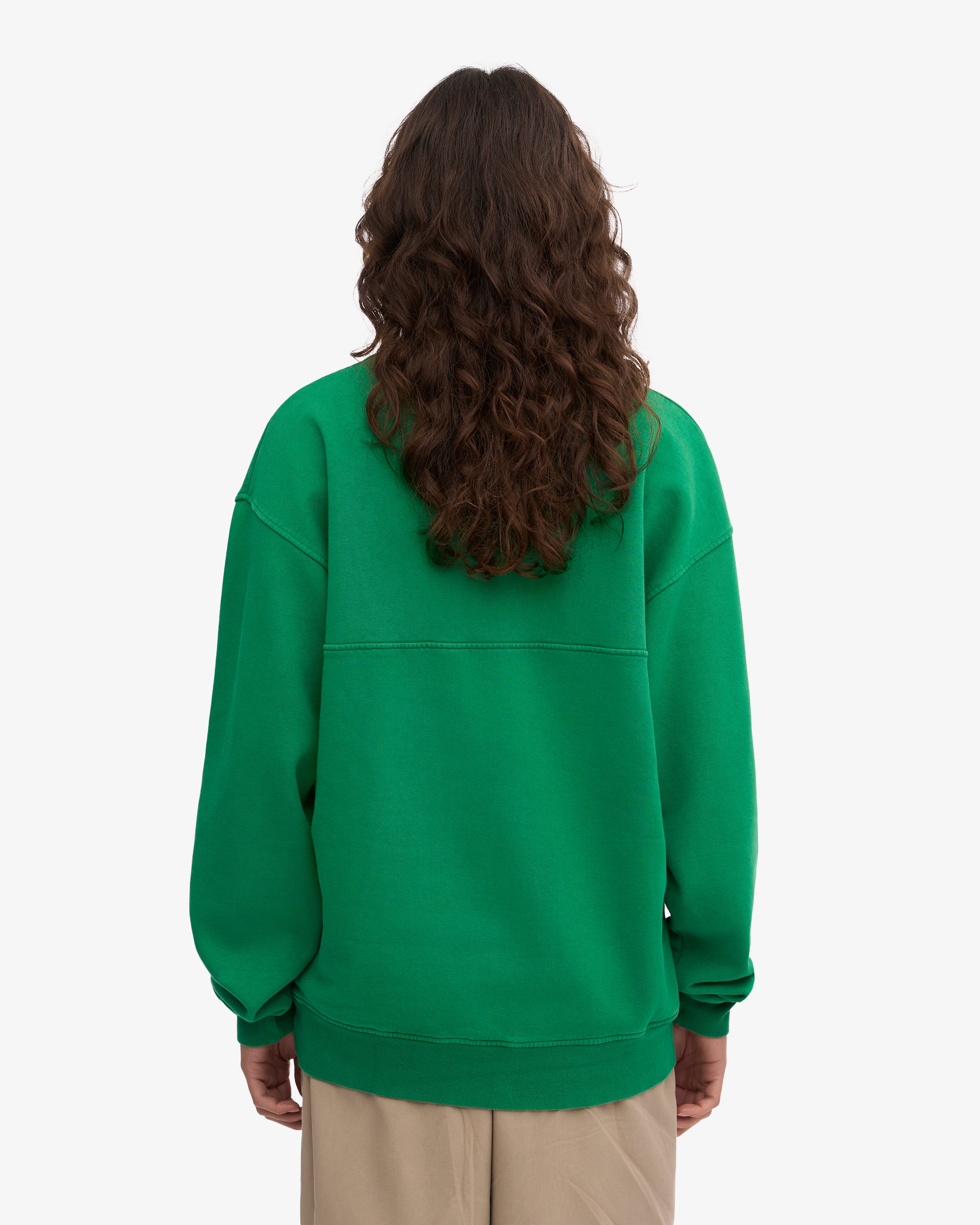 Organic Cotton Quarter Zip Sweatshirt - Kelly Green | Eco-Friendly & Comfortable Pullover for Men & Women | Perfect for Outdoor Activities & Casual Wear