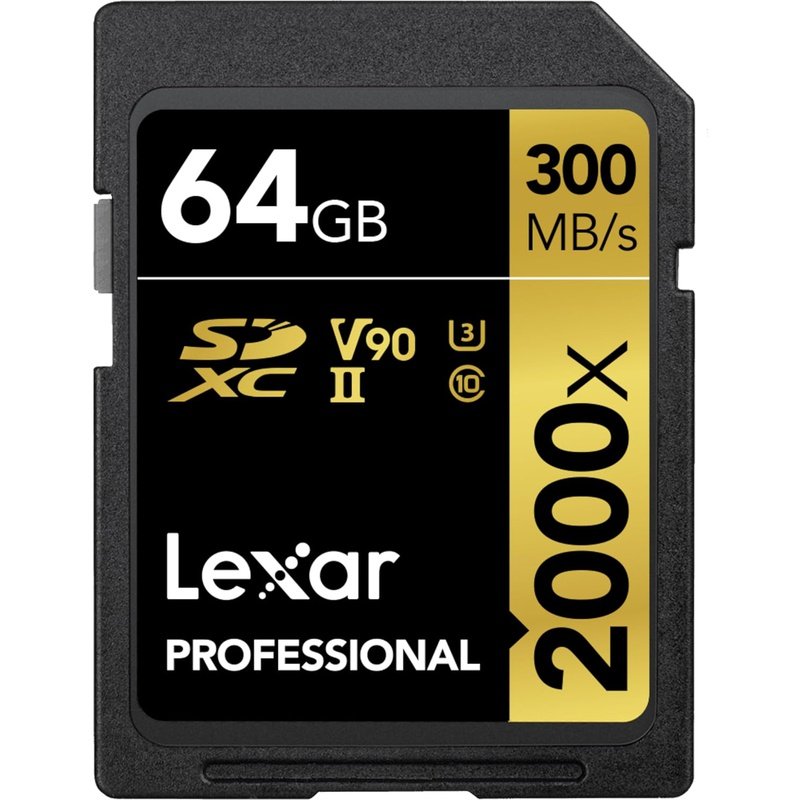 Lexar Pro SDXC Gold Series 2000X 32GB/64GB/128GB High-Speed Memory Card - Single or Multi Pack for DSLR Cameras, 4K Video & Professional Photography