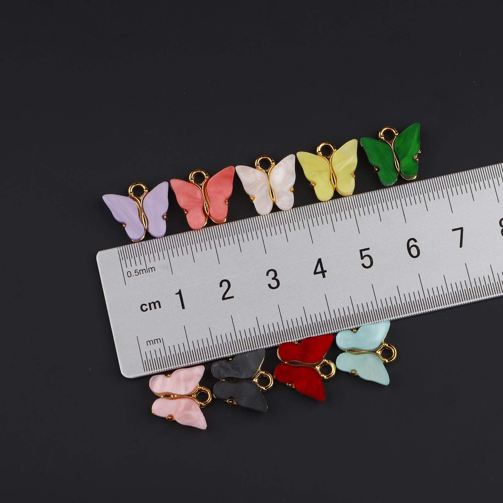 18PCS Acrylic Butterfly Charms for Jewelry Making - DIY Cute Beads for Bracelets, Necklaces, Bangles - Perfect for Crafting, Gifts & Party Favors