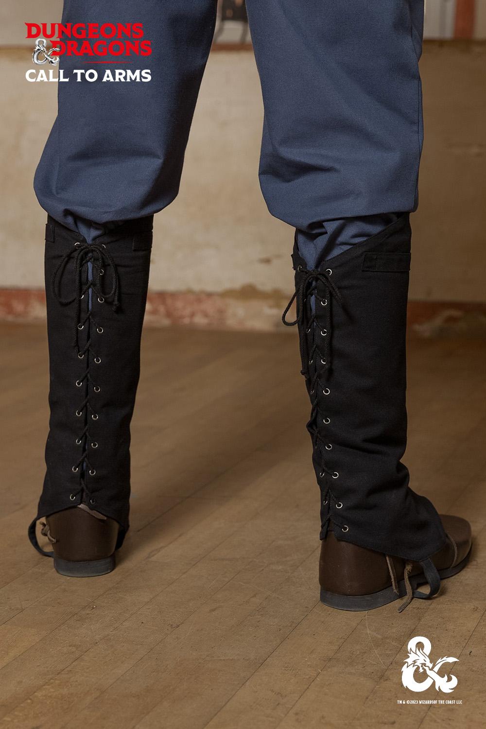 Dungeons & Dragons Rogue Gaiters Black - Fantasy LARP Costume Accessories for Cosplay & Tabletop RPG Gaming