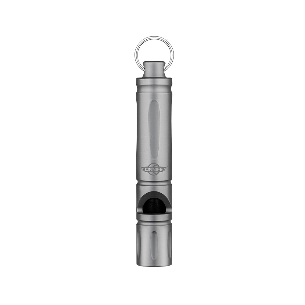 OKNIFE Owhistle Titanium EDC Mini Whistle - Survival Gear for Outdoor Adventures, Hiking, Camping & Emergency Preparedness (Grey)