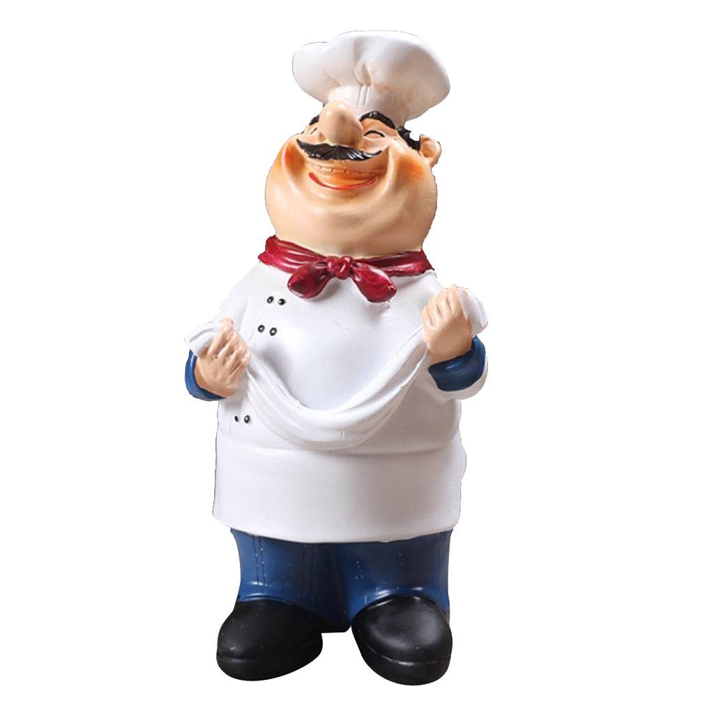 2-Piece Modern Beige Chef Figurine Set - Elegant Kitchen Decor for Home, Restaurant & Office - Perfect for Countertop, Shelf & Table Display