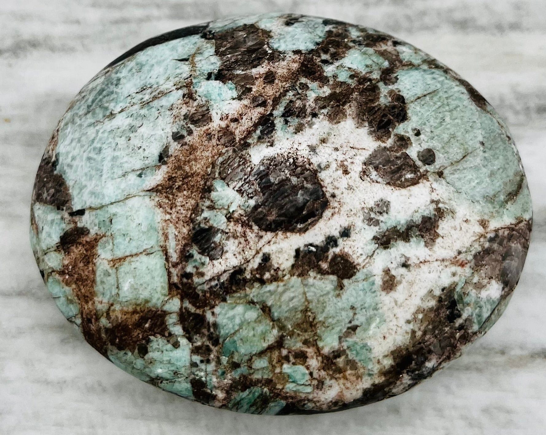 Amazonite Palm Stone - Healing Crystal for Stress Relief, Anxiety & Emotional Balance - Perfect for Meditation, Reiki & Home Decor