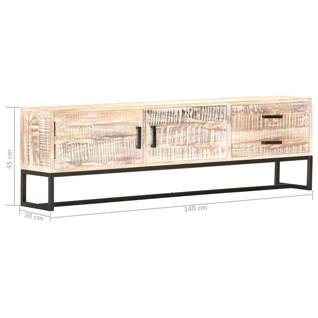 Rustic Acacia Wood TV Stand with Storage - 55.1