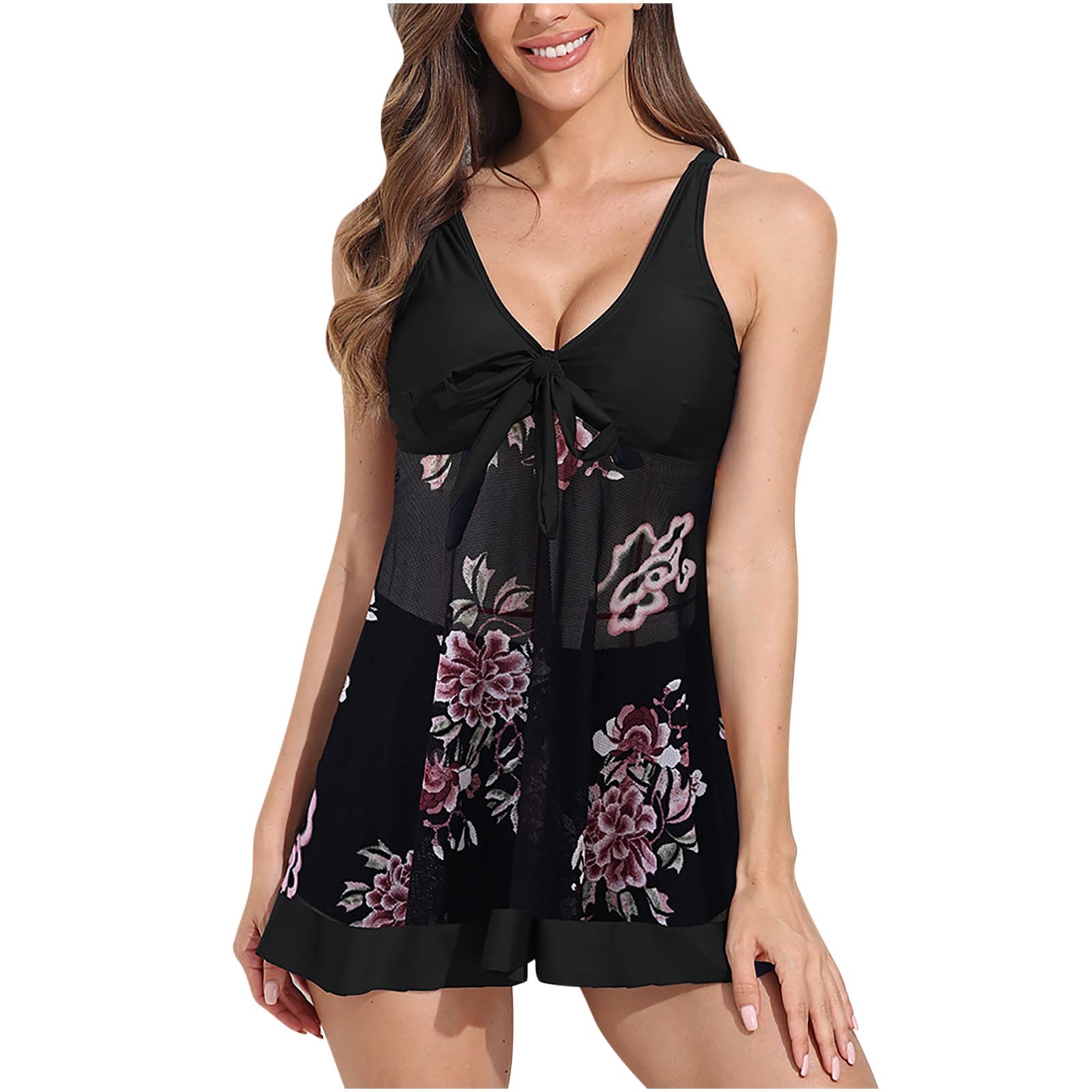 Sexy Floral Print One Piece Swimsuit for Women - Backless Beachwear with Tummy Control - Perfect for Pool Parties, Vacations & Summer Getaways