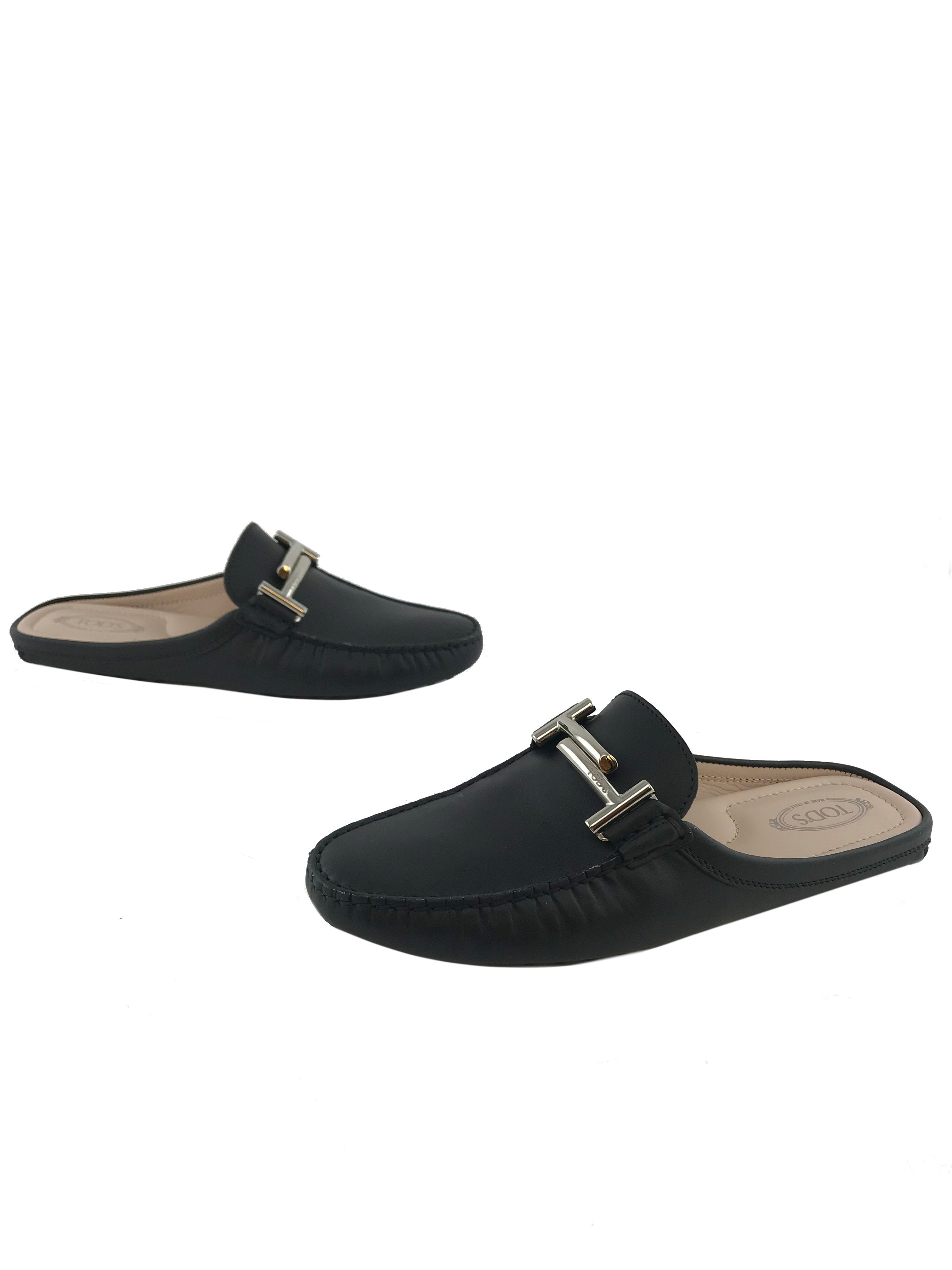 Tod's Gommino Leather Backless Driving Loafers for Women - Size 7 US | Comfortable Slip-On Shoes for Casual Wear, Driving & Travel