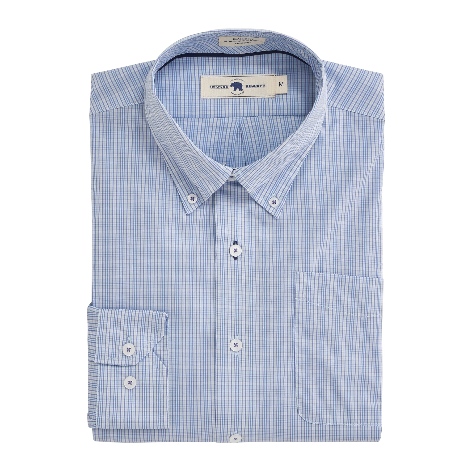 Sanders Classic Fit Quad Button Down Shirt for Men - Comfortable Casual & Business Wear - Perfect for Office, Dates, and Everyday Outfits