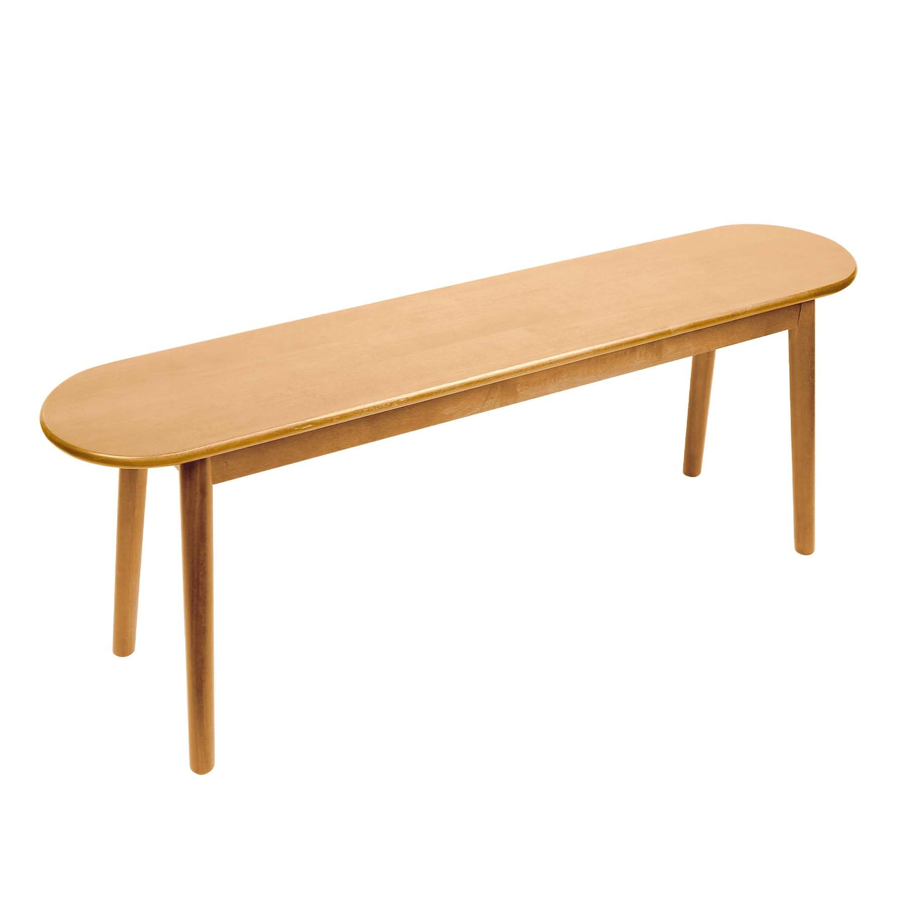 Solid Wood Entryway Bench - Midcentury Modern Dining & Bedroom Bench with Rounded Corners - Sturdy Outdoor Bench for Hallway, Living Room & Patio - 47.2