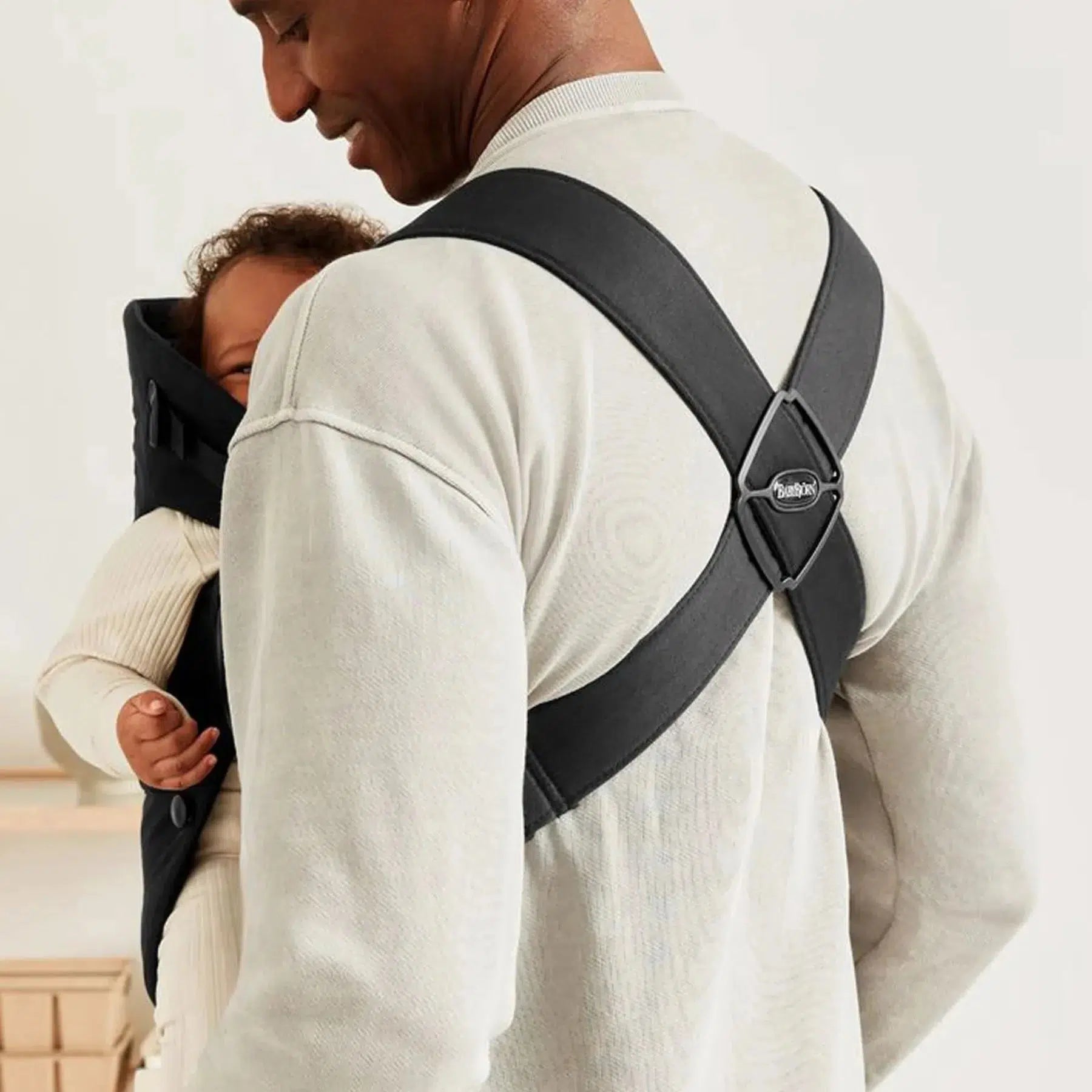Baby Bjorn Baby Carrier Mini - Black Woven Infant Carrier for Newborns to Toddlers | Hands-Free Baby Wearing for Parents, Ergonomic Support for Hiking & Shopping