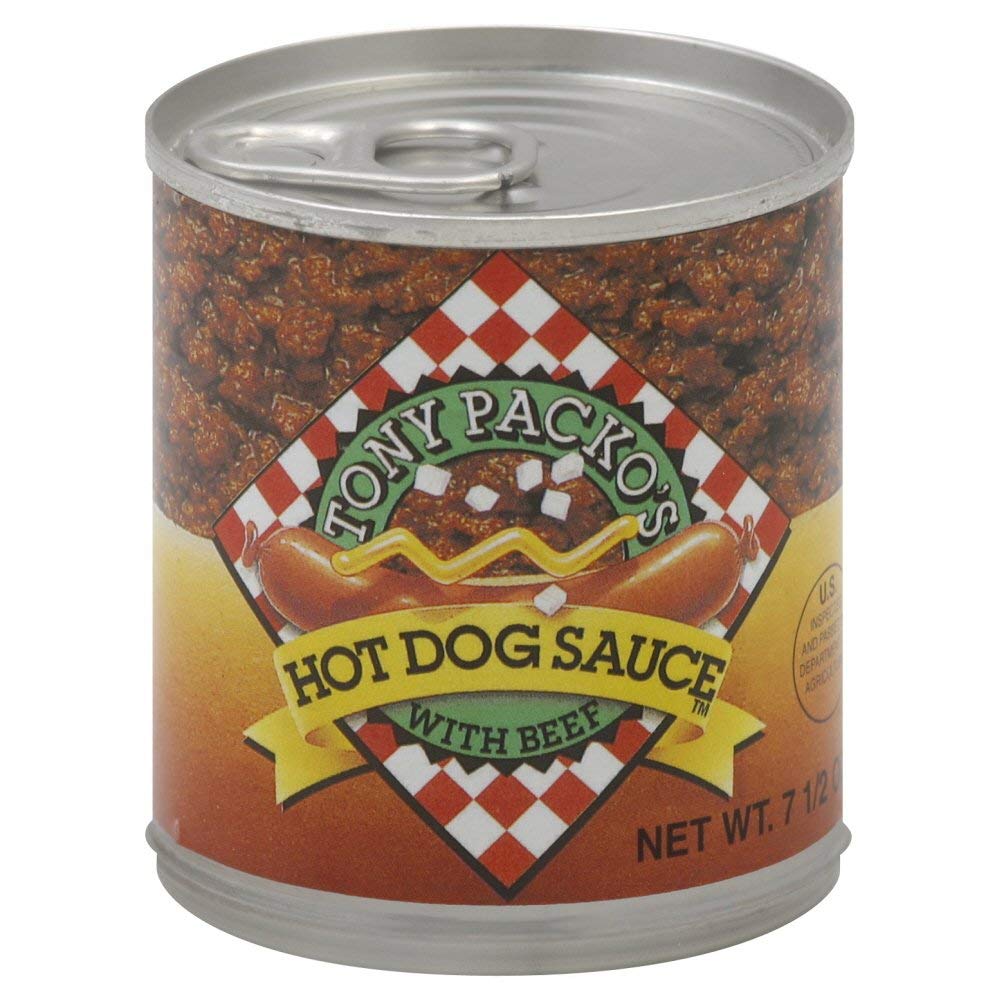 Tony Packo's Original Hot Dog Chili Sauce with Beef - 7.5oz (Pack of 12) | Premium Hot Dog Topping for Grilling, BBQs & Game Day Parties
