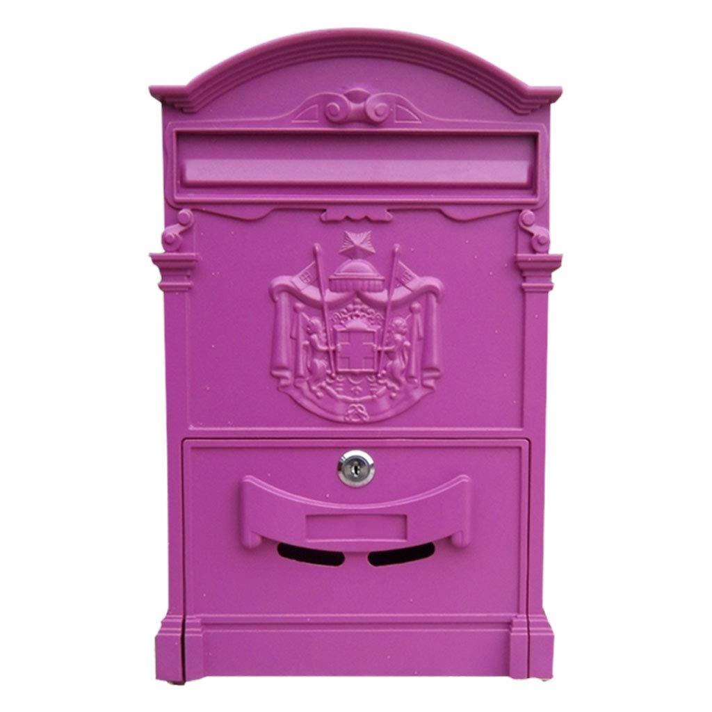 Waterproof Outdoor Wall-Mounted Mailbox - Villa Style Letter Box for Home, Hotel & Office - Durable Weather-Resistant Design (Blue/Purple) - Perfect for Front Door, Garden, Foyer & Patio Decor