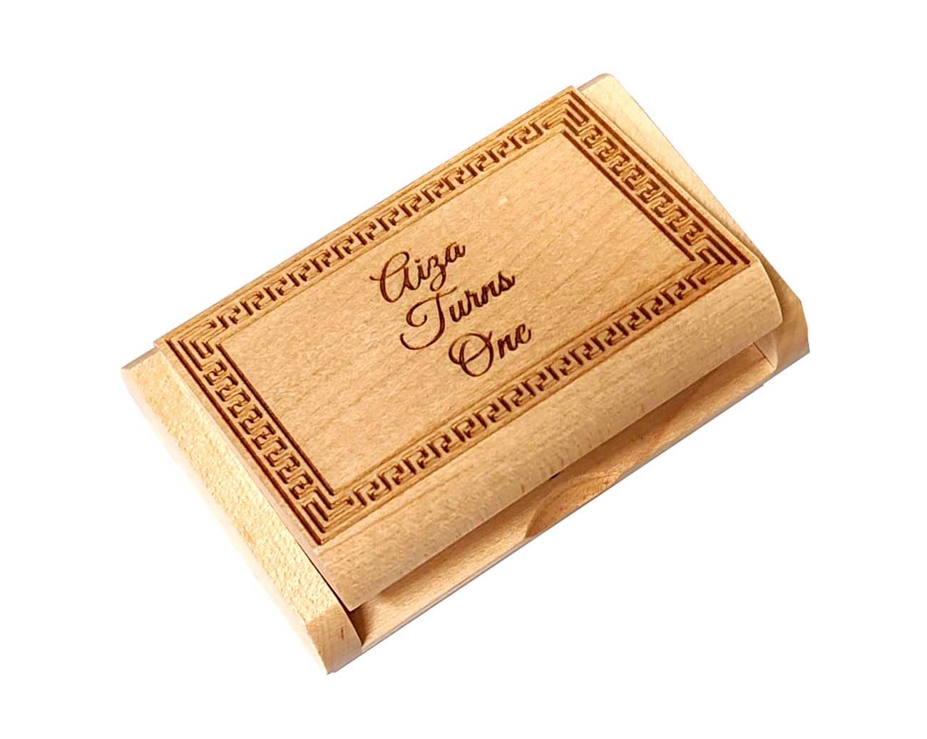 Personalized Engraved 32GB USB Flash Drive in Maple Wood Gift Box - Perfect for Corporate Gifts, Wedding Favors & Business Presentations
