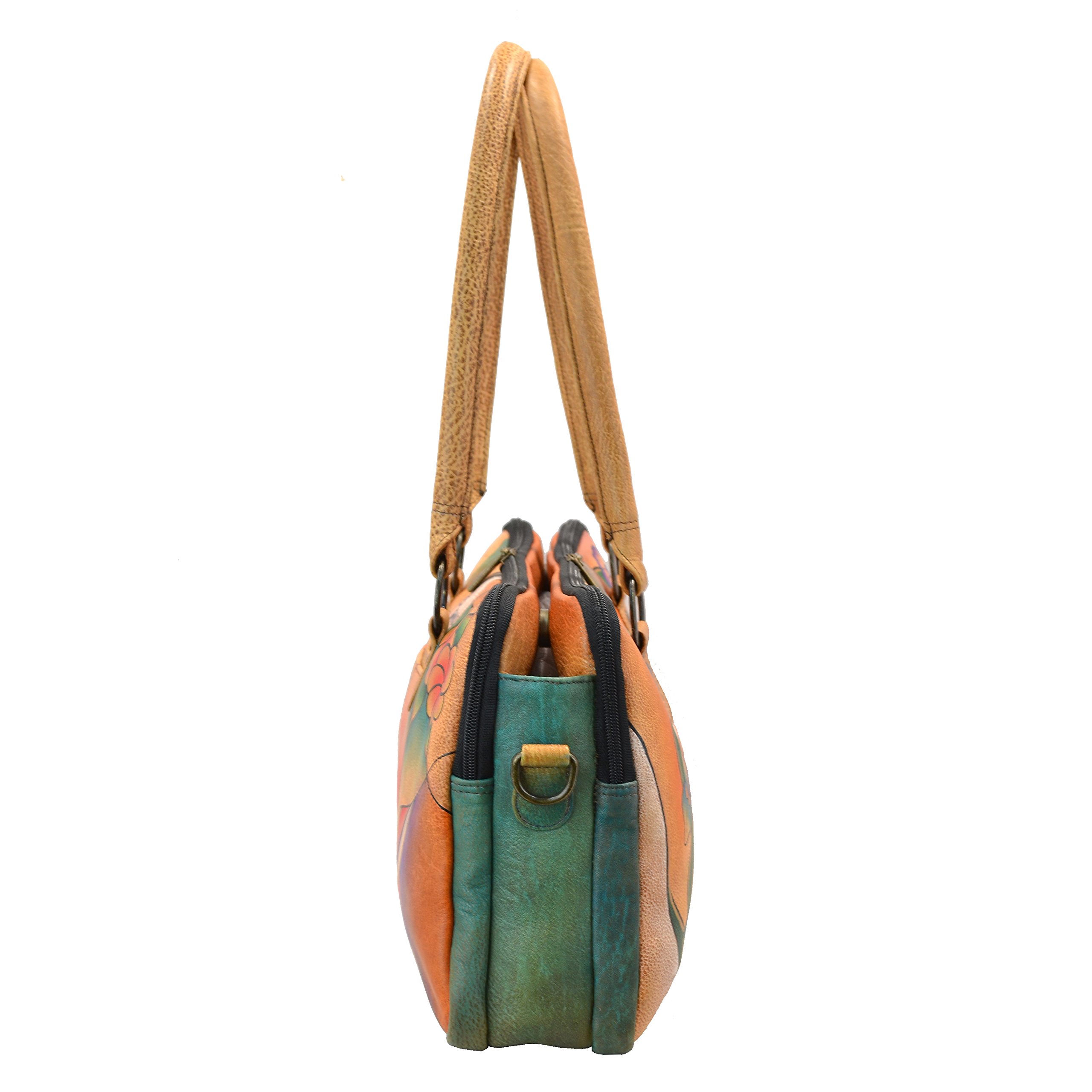 Anna by Anuschka Hand-Painted Leather Crossbody Bag - Unique Artistic Design for Women | Perfect for Travel, Shopping & Everyday Use