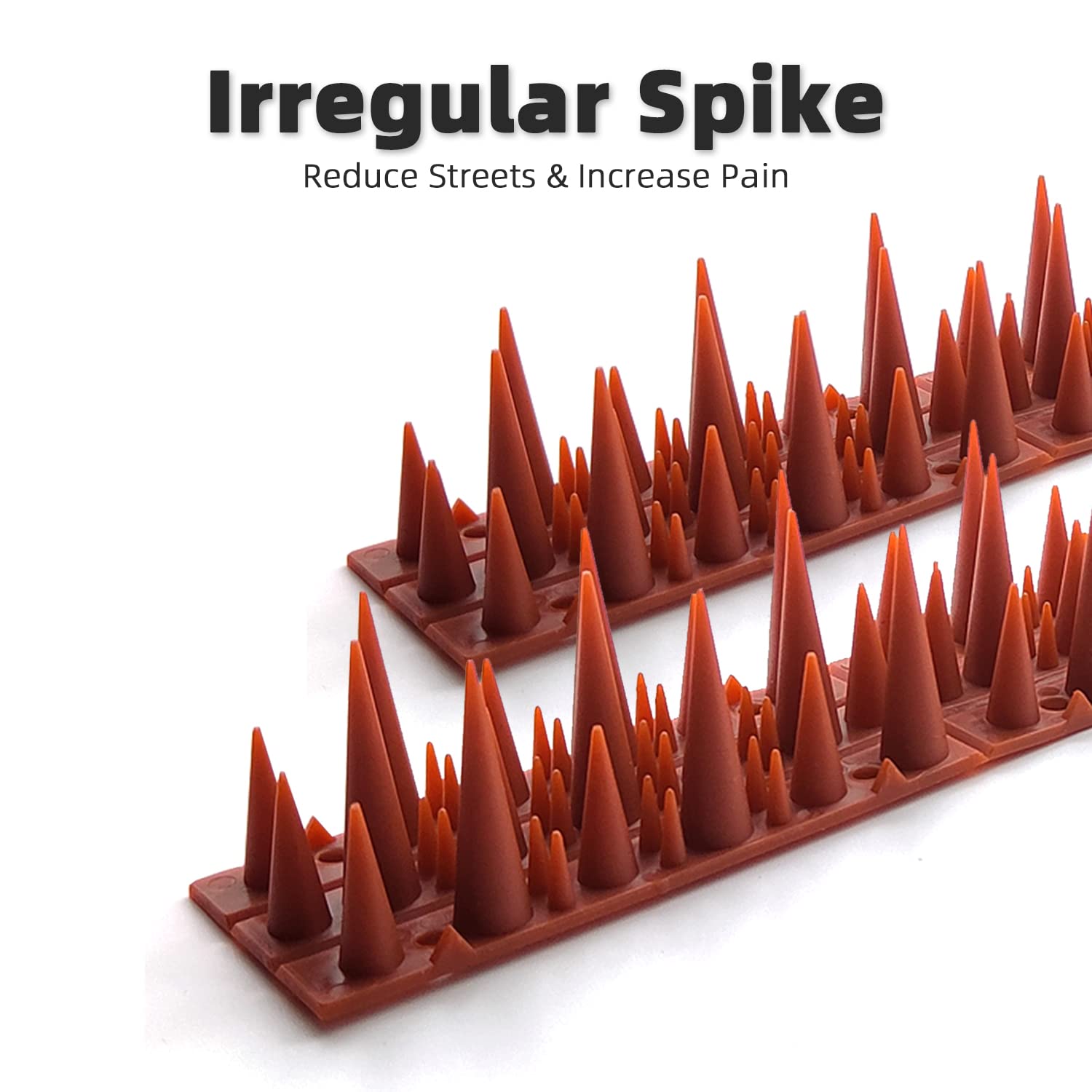 10 Pack Bird Spikes for Pigeon Control - Stainless Steel Anti-Roosting Spikes (White) - Protect Balconies, Roofs & Ledges from Bird Nesting & Droppings