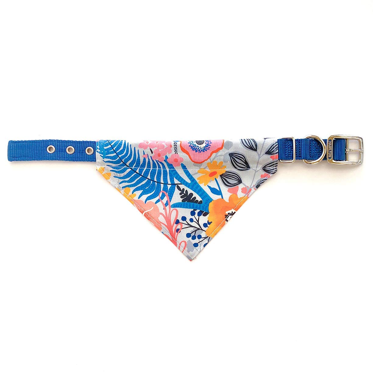 Spring Botanicals Over the Collar Dog Bandana - Small Floral Pet Bandana for Small Dogs - Perfect for Spring Walks, Outdoor Adventures & Photo Shoots