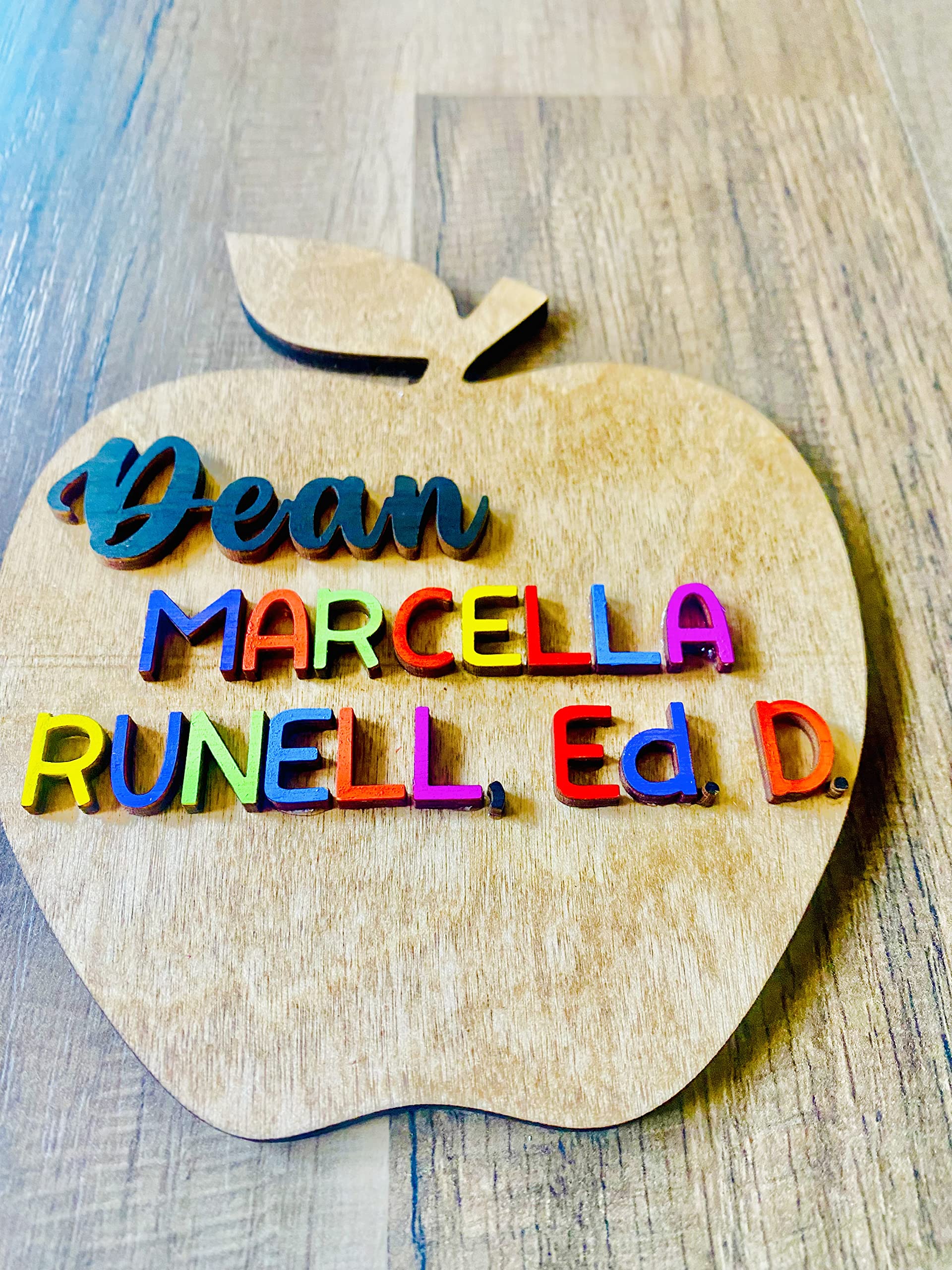 Personalized Teacher Desk Sign - Handmade in USA - Perfect Back to School & Teacher Appreciation Gift for Classroom, Office or Home Decor