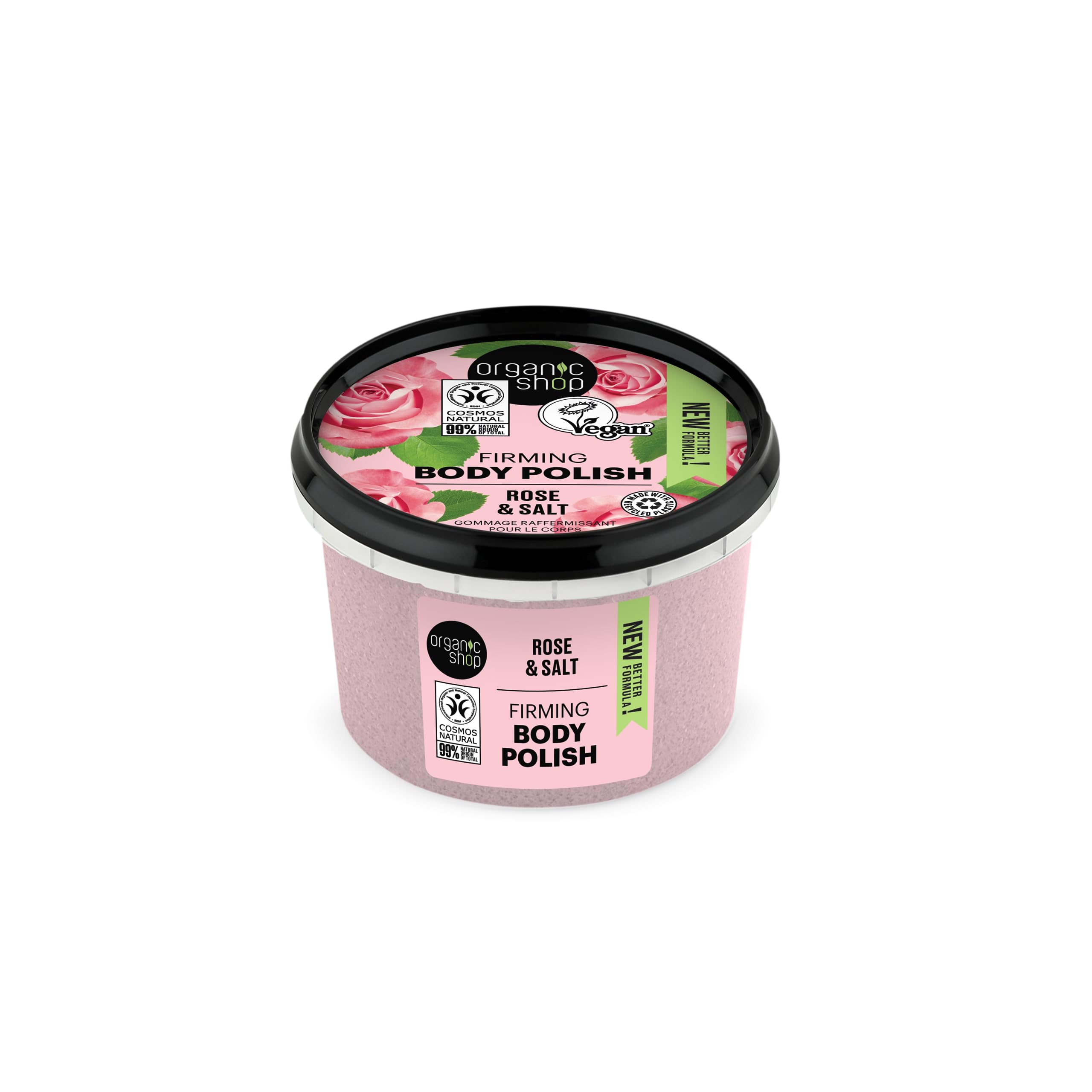Natural Rose & Salt Body Polish Scrub - 250ml Exfoliating & Moisturizing for Smooth Skin - Perfect for Spa, Shower & Self-Care Routine