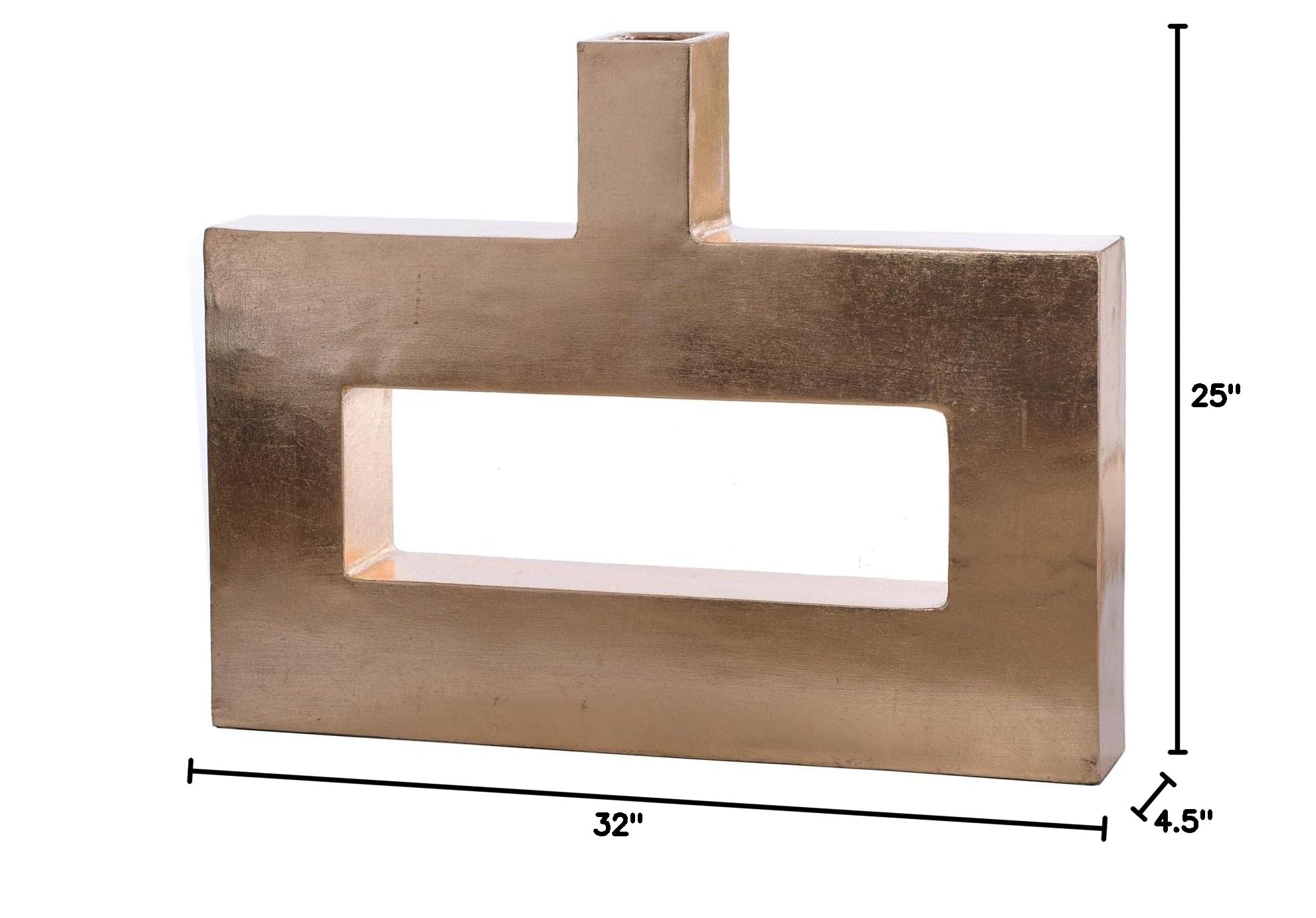 Pont Vase - Short Gold Leaf Resin Vase for Home Decor, Wedding Centerpieces & Tabletop Display