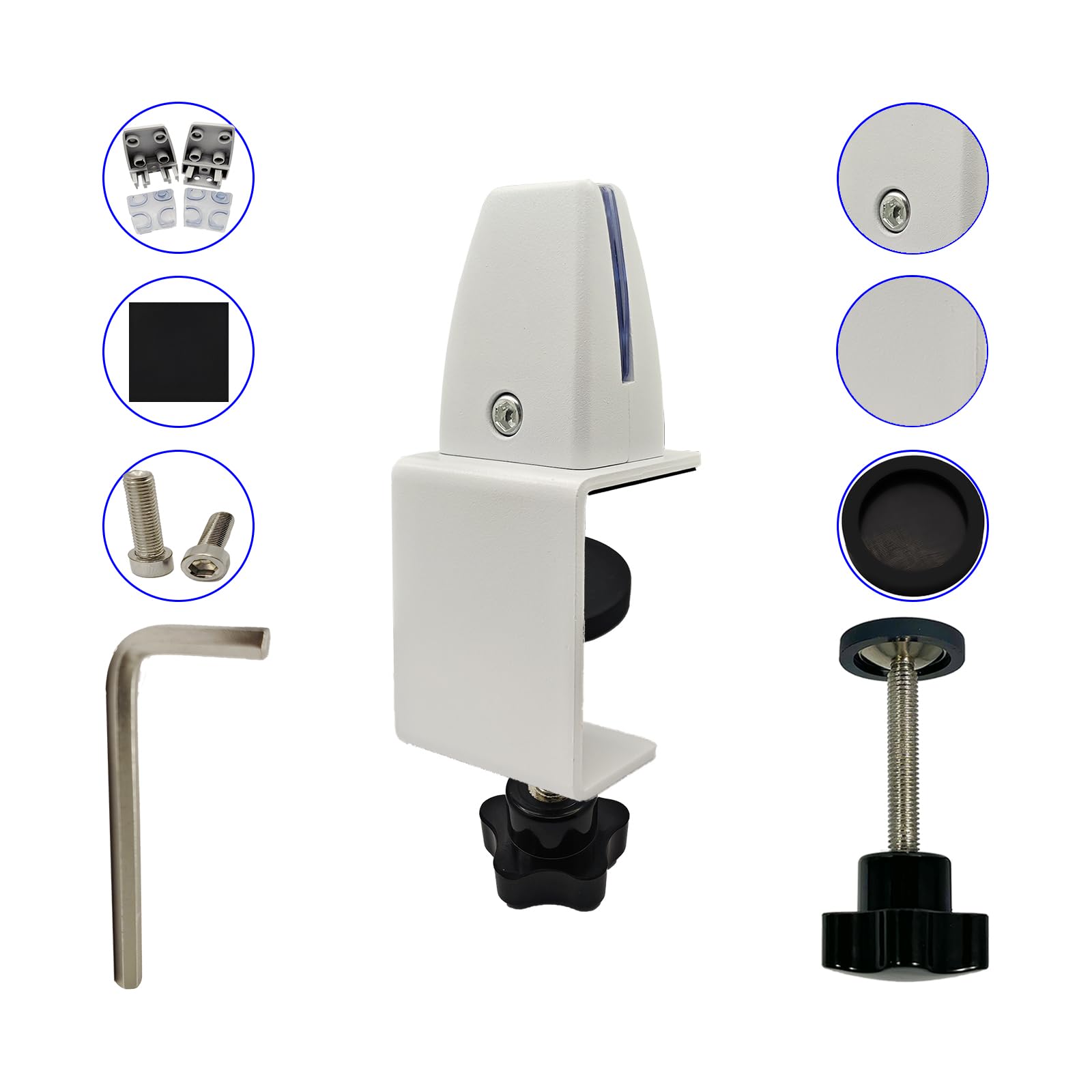 Adjustable Desk Divider Clamp - Fits 1/8