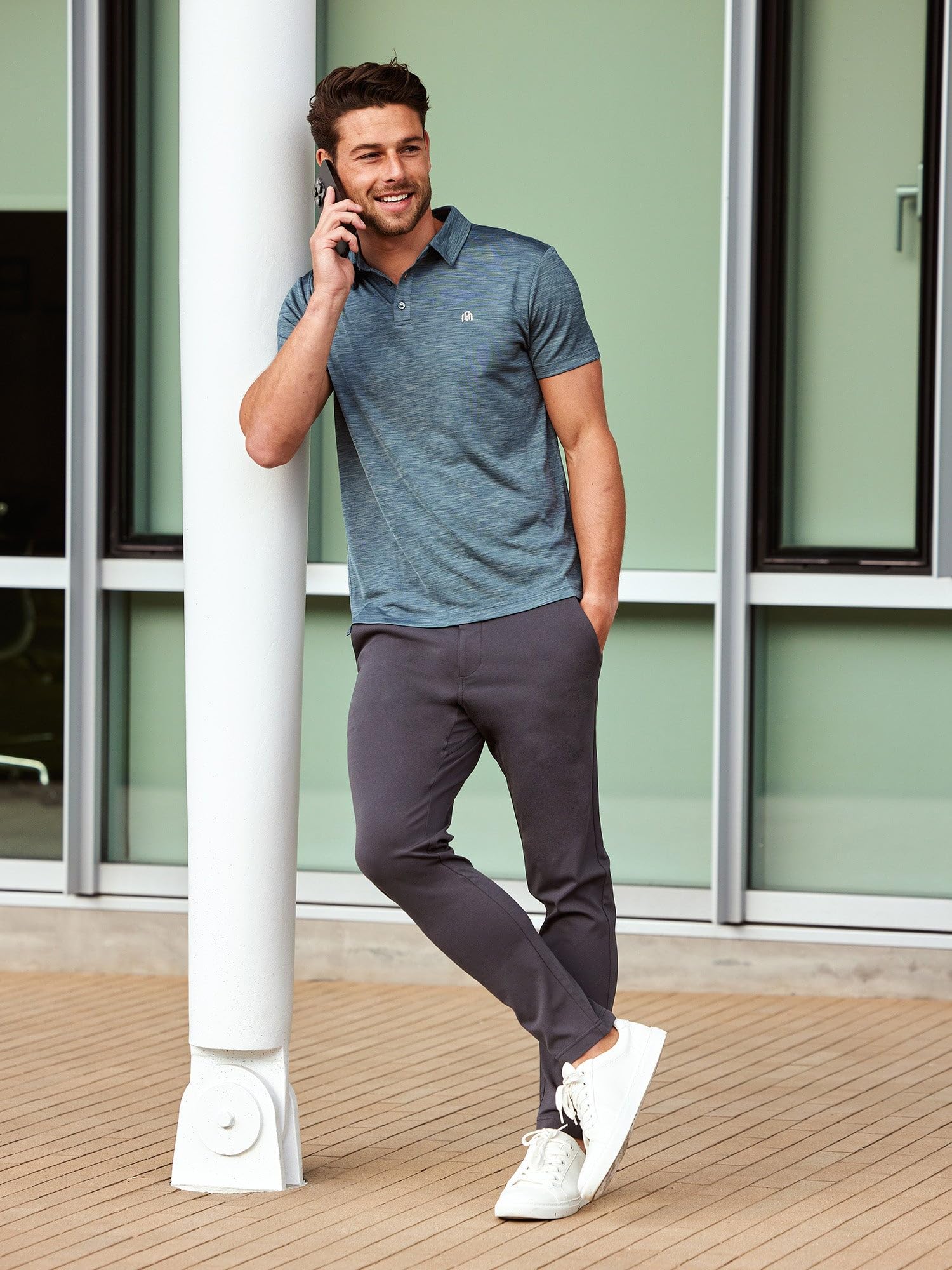 Premium Men's Casual Pants - Comfortable Tapered Leg Khaki Chino Stretch Pants for Work & Travel | INTO THE AM