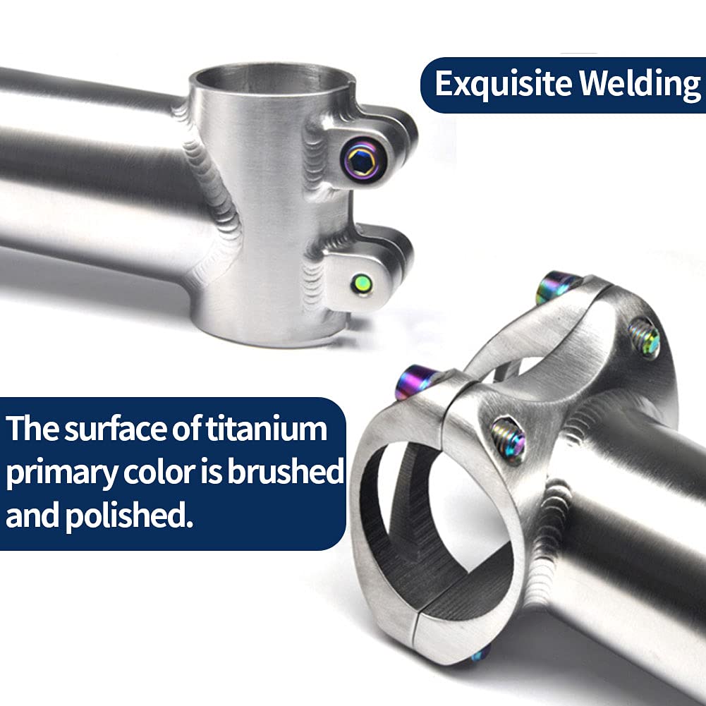 Premium Titanium Bicycle Stem - 25.4mm/31.8mm 5° Angle - Lightweight Handlebar Stem for Mountain/Road/BMX/MTB Bikes - 50/60/70/80/90/100/110/120mm Length Options - Perfect for Racing, Commuting & Off-Road Cycling