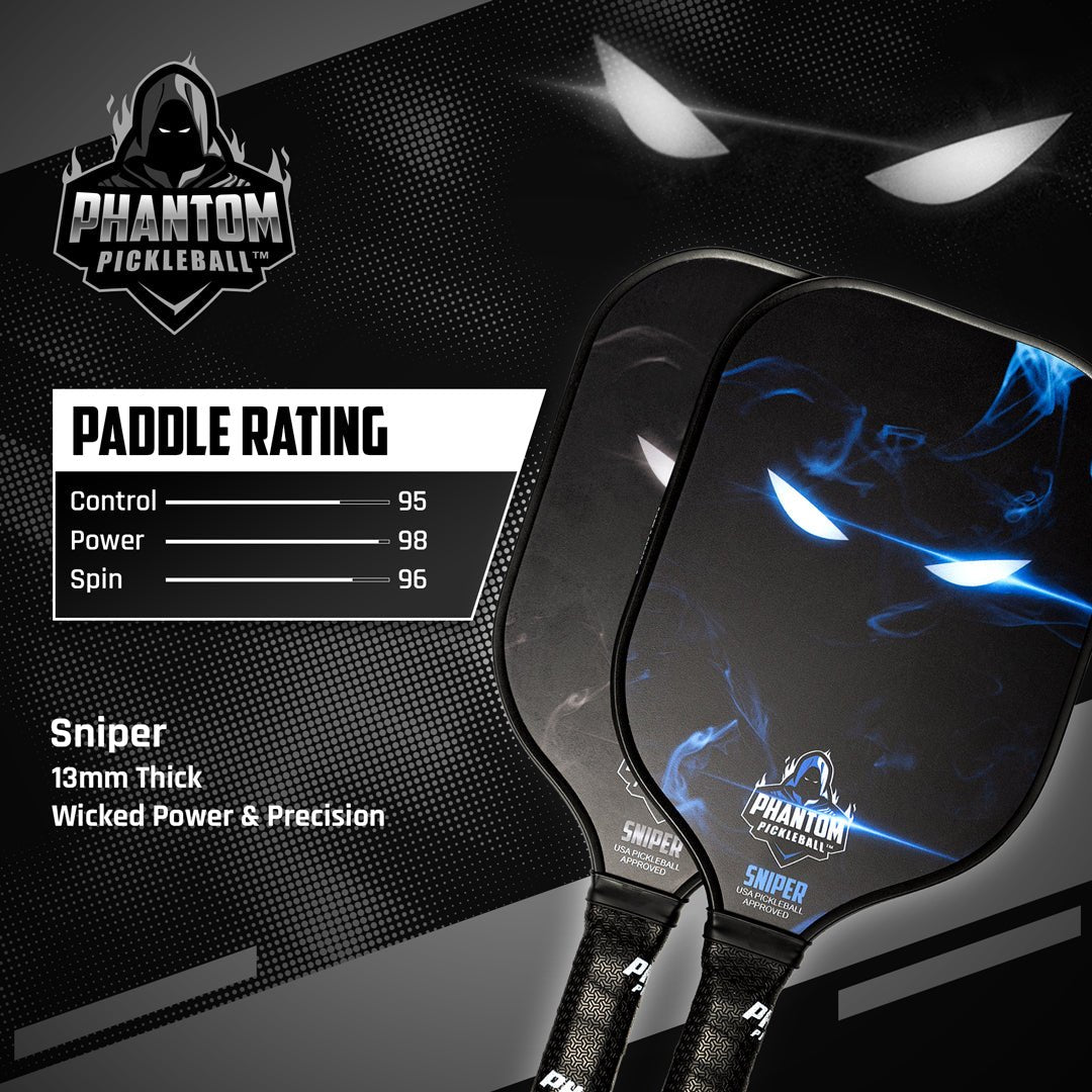 Phantom Sniper Pickleball Paddle - Premium Carbon Fiber Paddle for Competitive Play | Perfect for Tournaments & Recreational Games