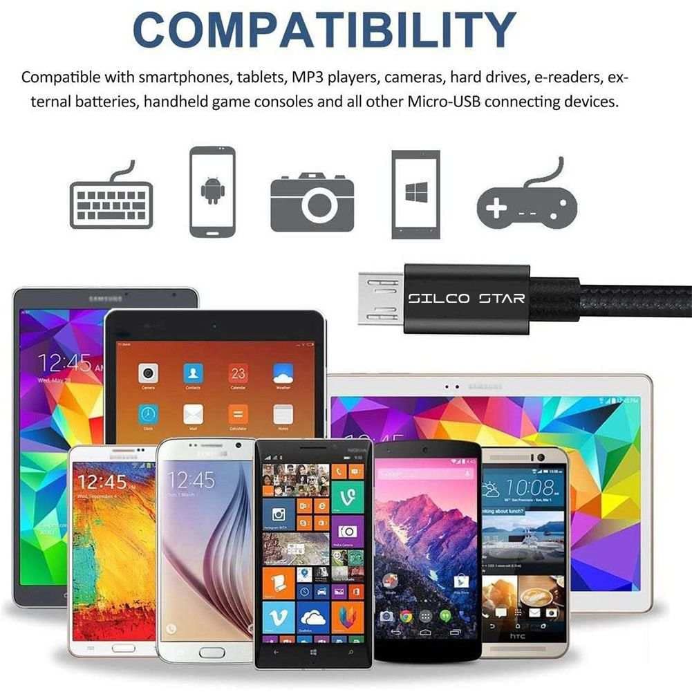 Silco 5in Micro USB to USB Female OTG Host Adapter Cable - Compatible with Samsung Galaxy J3 (2017), Z4, J7 Max & J7 Pro - Perfect for Data Transfer, Charging & Connecting Peripherals on The Go