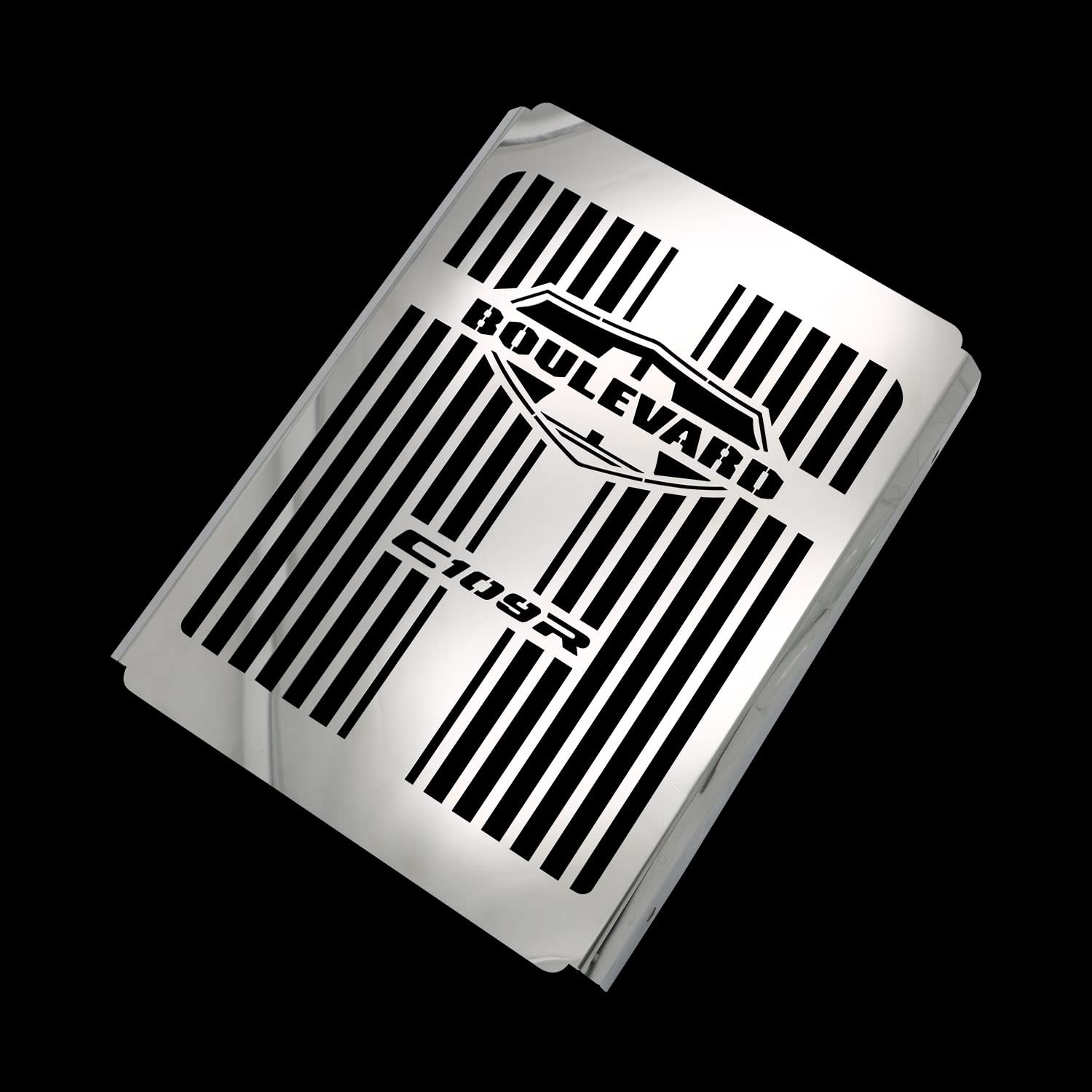 Skull Motorcycle Radiator Grill Cover - Chrome Steel Skull Design for Suzuki Boulevard C109R & Intruder VLR1800 - Heavy Duty Protection (Silver) | Perfect for Custom Bike Upgrades & Harley Style Modifications