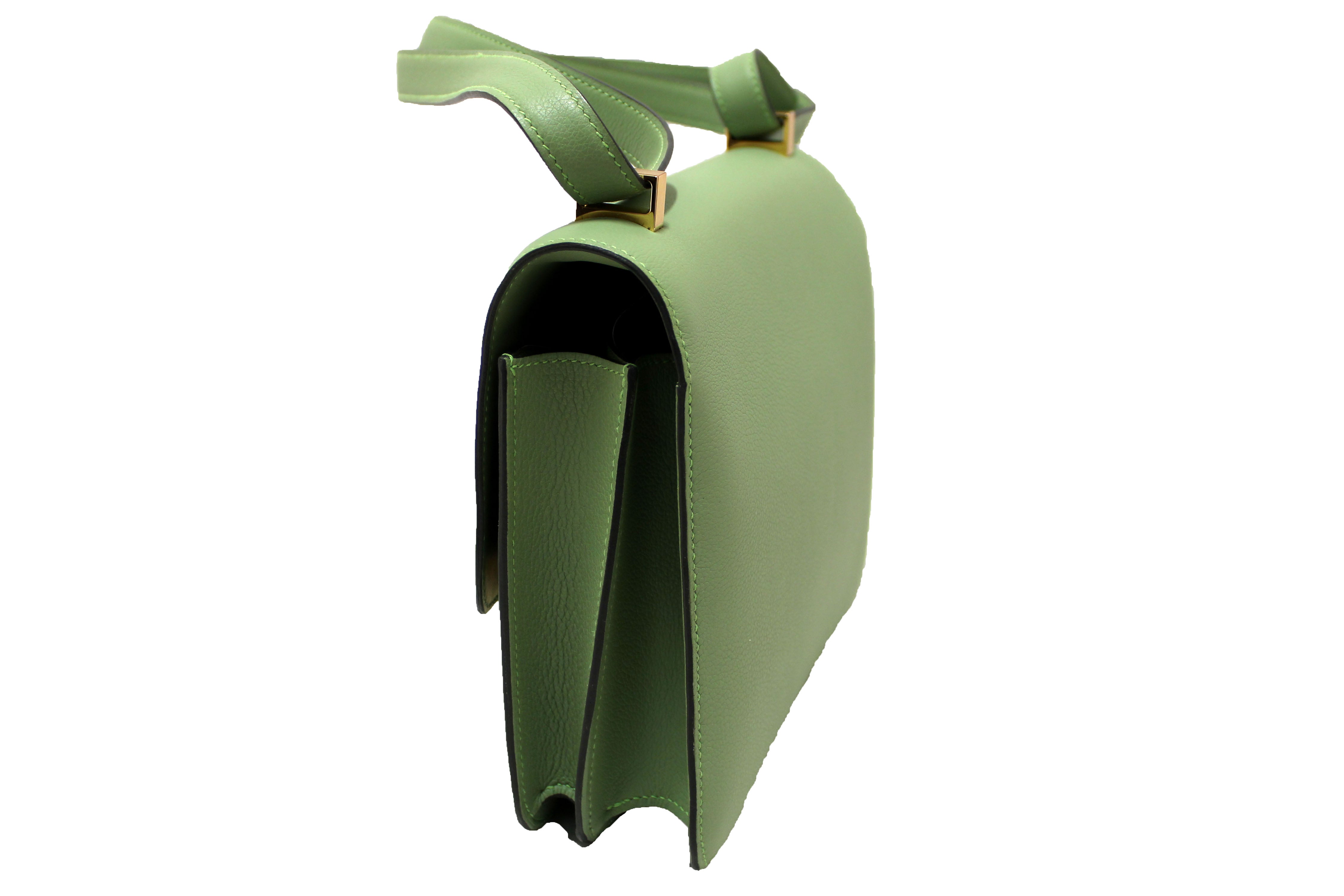 Authentic Hermes Green Vert Criquet Evercolor Leather Constance 24 Shoulder Bag - Luxury Designer Handbag for Women, Perfect for Parties, Weddings & Everyday Elegance