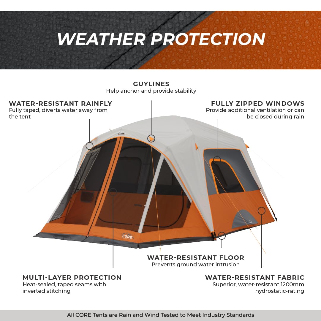 4 & 6 Person Cabin Tents for Camping - Lightweight Portable Tent with Carry Bag & Gear Loft Organizer | Perfect for Family Outdoor Adventures, Backpacking & Car Camping Trips