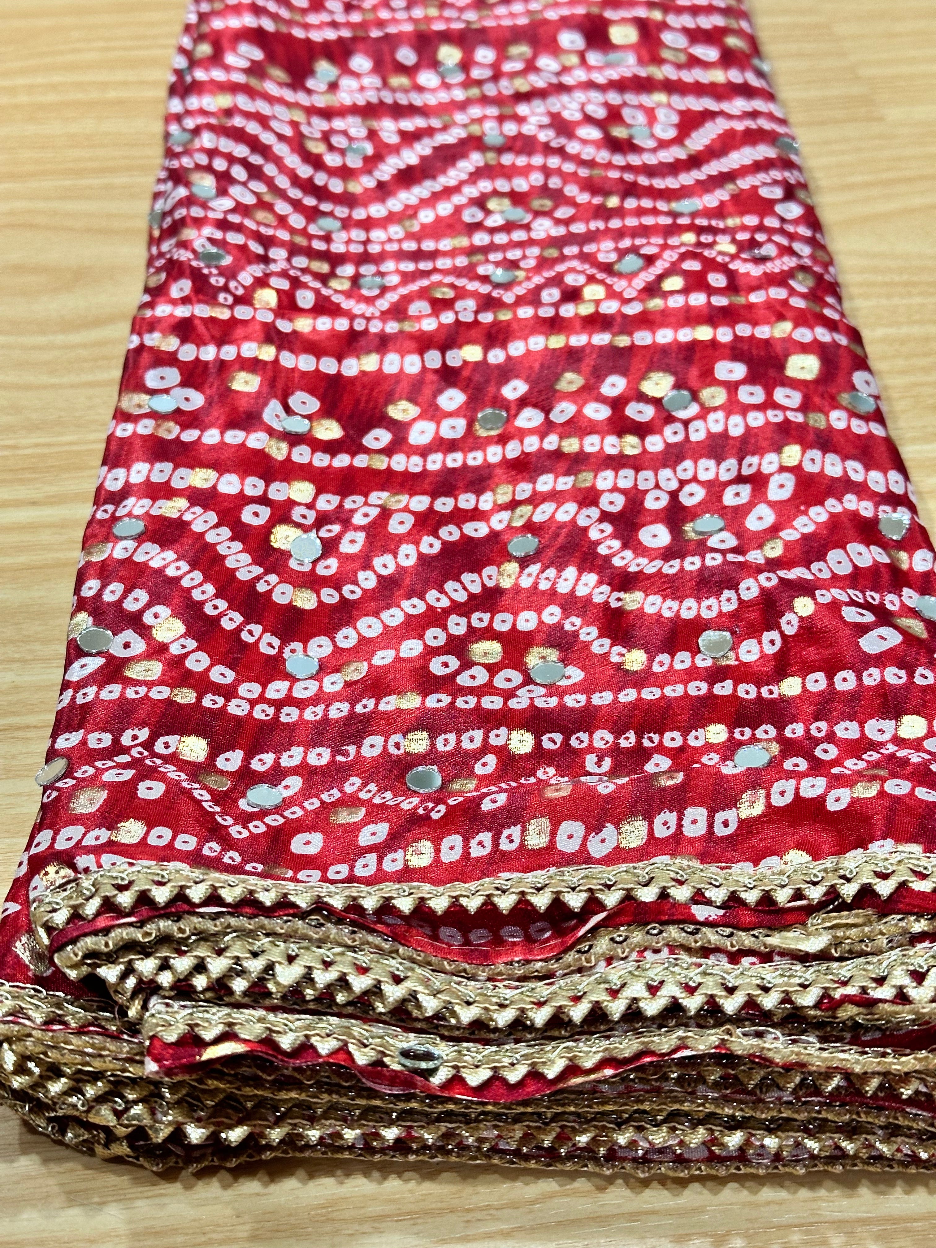 Bandhini Dupattas - Handmade Indian Scarves for Women, Stylish & Lightweight - Perfect for Weddings, Parties & Festive Occasions