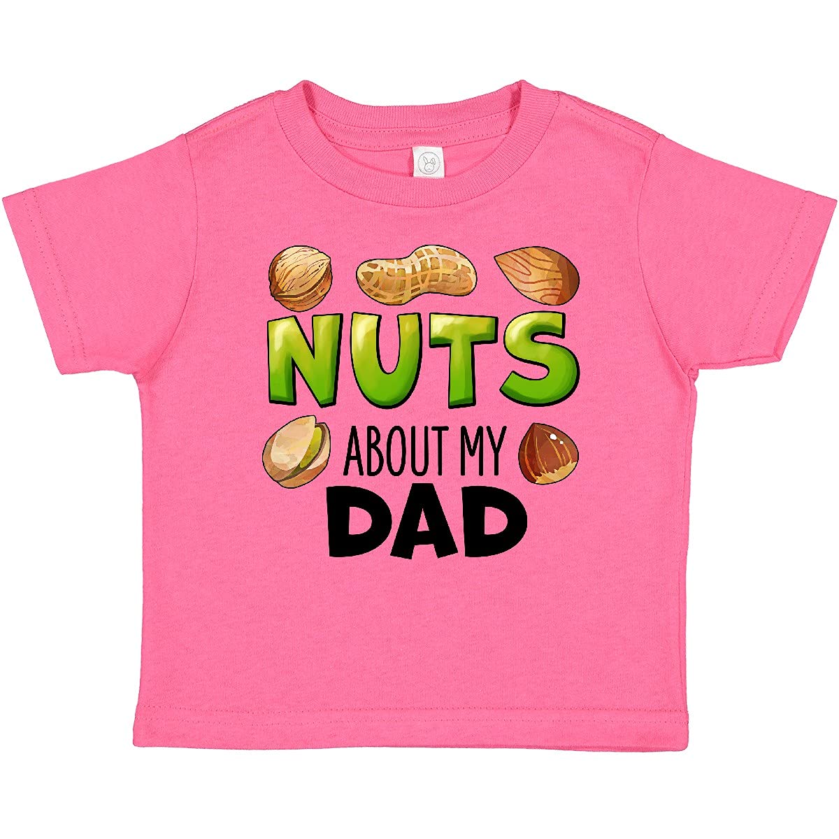 Inktastic Nuts About My Dad Peanut Almond Pistachio Baby T-Shirt - Cute Father's Day Gift for Babies & Toddlers - Perfect for Family Photos & Special Occasions