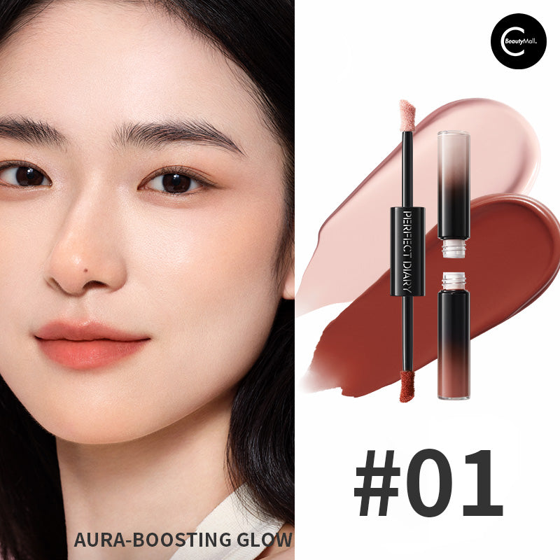 Perfect Diary Dual Ended Cheek & Lip Bouncy Tint - Long Lasting Waterproof Makeup for Blush & Lip Stain | Great for Everyday Wear, Date Night & Special Occasions