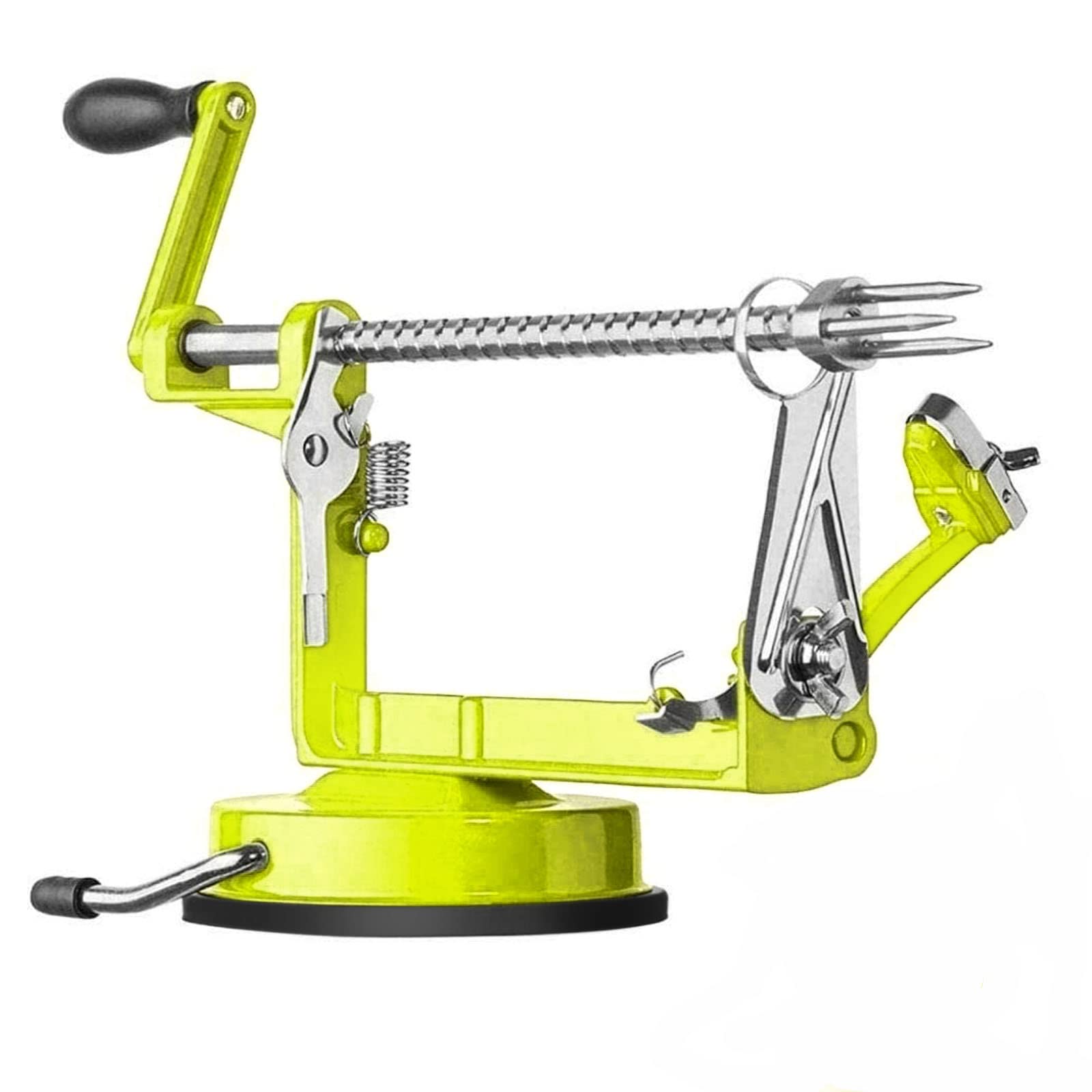 Stainless Steel Apple Peeler Slicer Corer with Powerful Suction Base - Efficient Kitchen Tool for Apples, Pears, Potatoes (Green) - Perfect for Baking, Cooking & Meal Prep