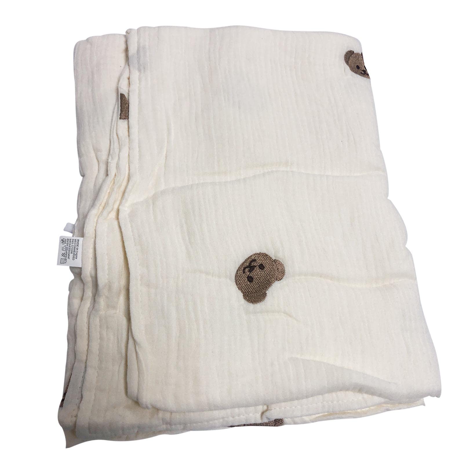 6-Layer Cotton Baby Quilt - Soft Bamboo Cotton Muslin Blanket for Crib & Toddler Bed (35