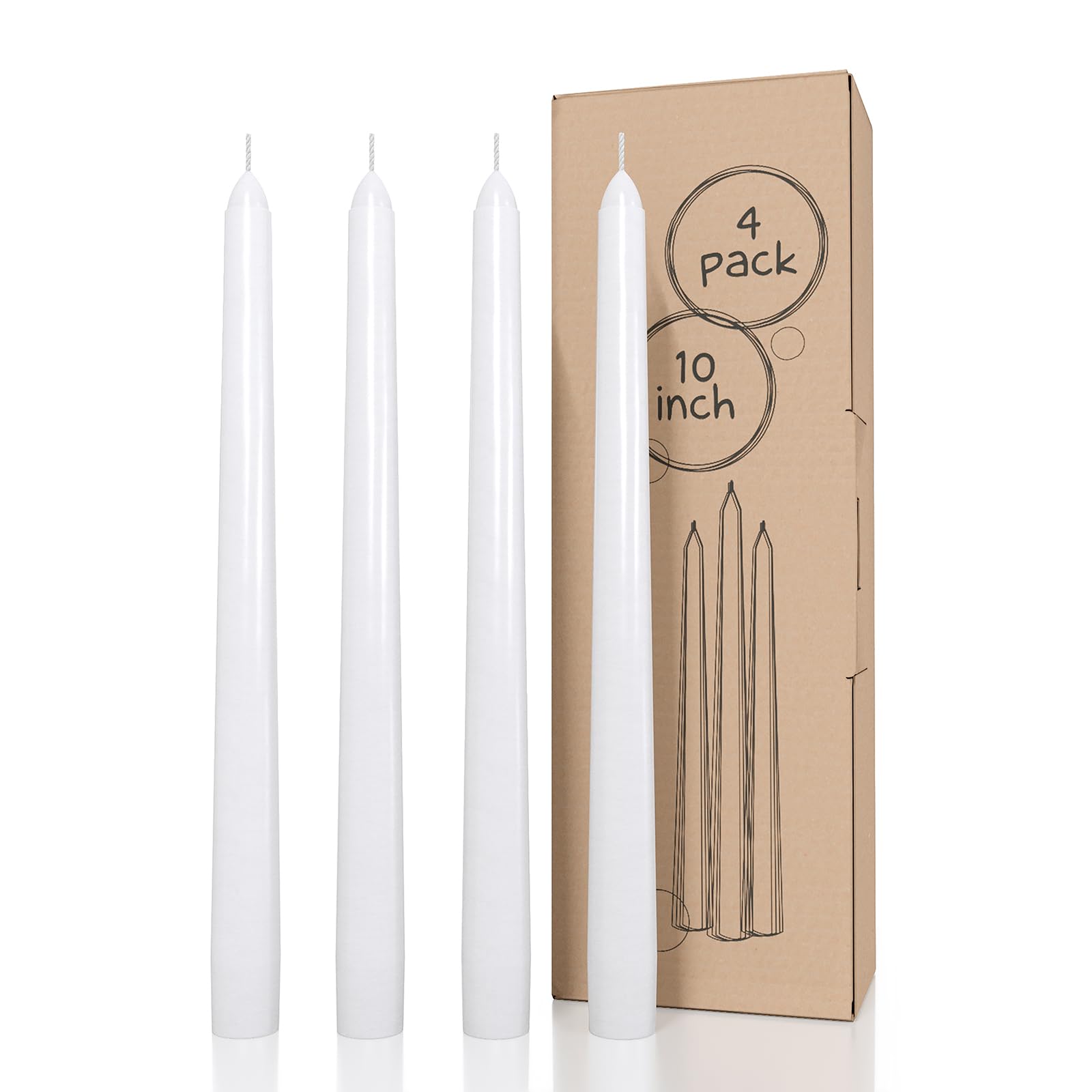 White Taper Candles 10