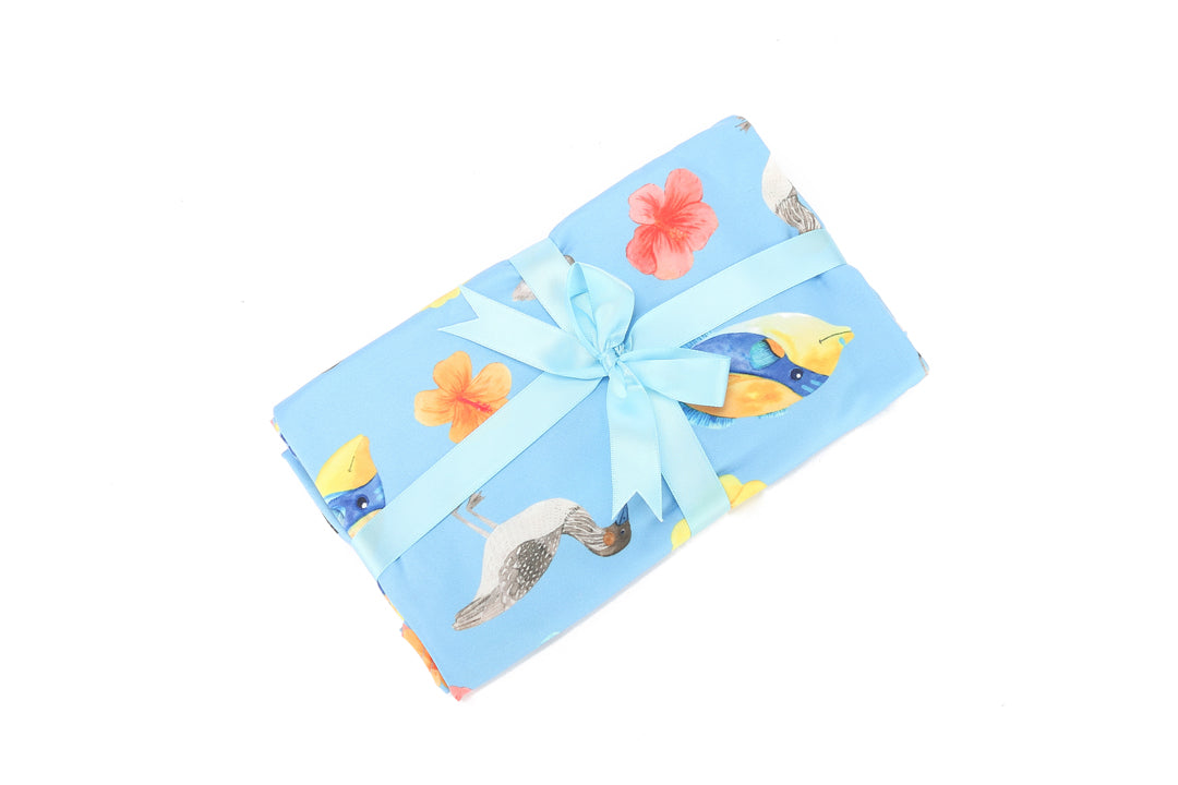 Humu Nene Baby Nursing Car Seat Cover - Breathable & Soft Hibiscus Blue Design for Newborns & Infants - Perfect for Car Travel, Stroller, and Breastfeeding Privacy