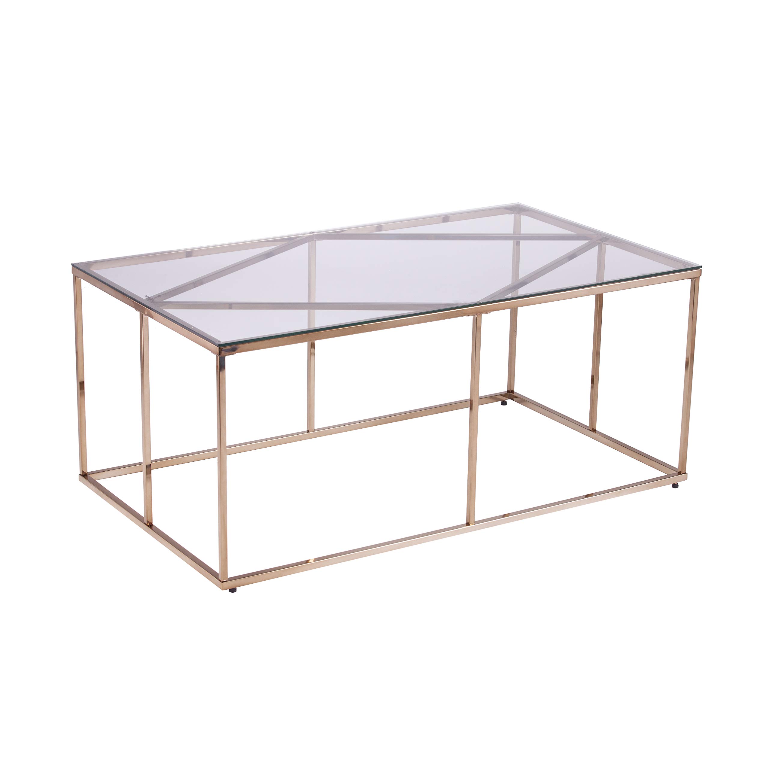SEI Furniture Nicholance Coffee Table - Modern Champagne Gold Accent Table for Living Room, Sofa & Lounge Decor