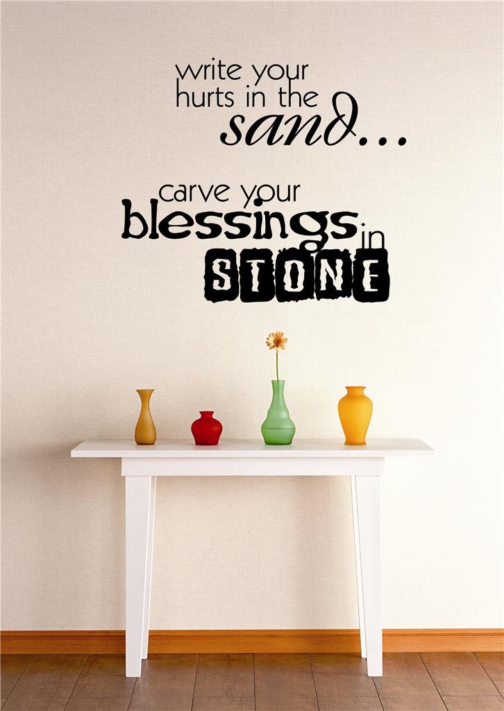DIY Removable Wall Decals - Carved Stone Blessings Design for Home Decor, 22x32 Inch Bedroom Stickers, Perfect for Nursery, Living Room & Office Wall Art