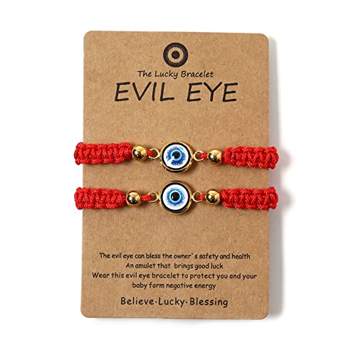 2Pcs, Red String Amulet Evil Eye Bracelet