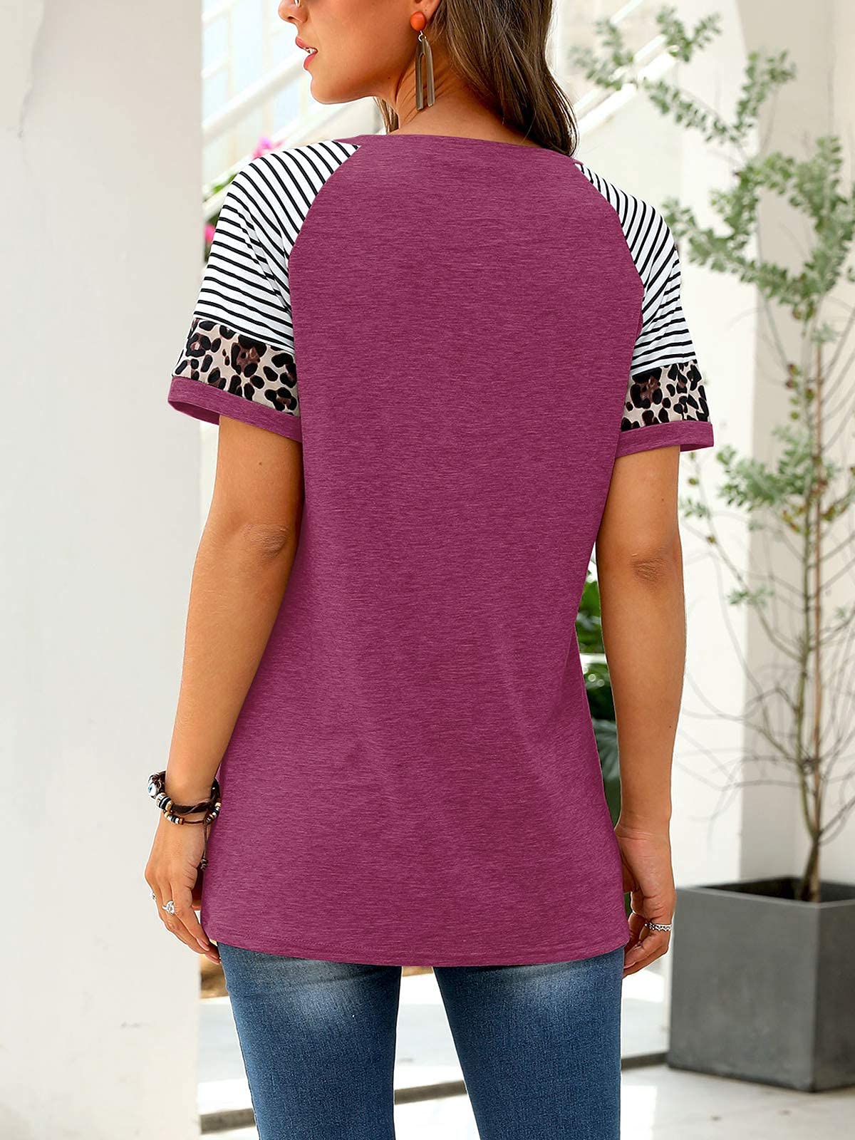 Adibosy Women's Summer Casual Short Sleeve Striped Tunic Top - Crew Neck Tee Shirt Blouse for Women | Perfect for Beach, Vacation & Everyday Wear