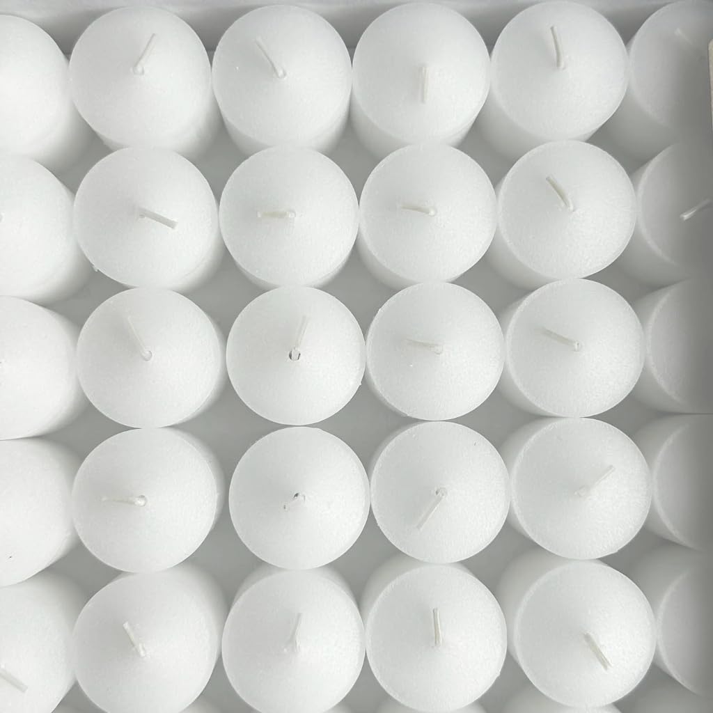 Long-Lasting 10-Hour Burn Unscented White Votive Candles - Bulk Pack of 432 for Home Decor, Weddings, Restaurants, Churches & Synagogues | Perfect for Romantic Dinners, Birthday Parties & Religious Ceremonies (White)