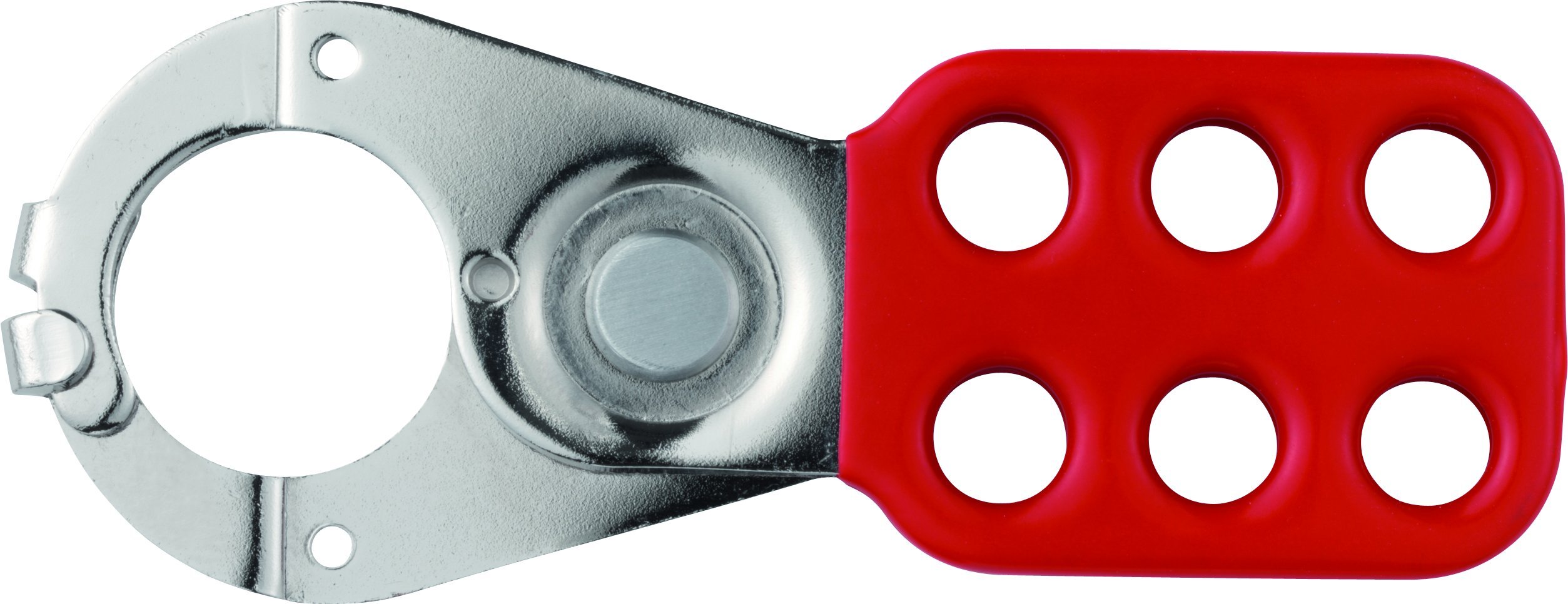 ABUS 33551 1-Inch Steel Lockout Tagout Hasp with Shackle Clearance & Clamp - Red | OSHA Compliant Safety Lock for Industrial Equipment Maintenance | Perfect for Electrical Panels, Machinery & Workplace Safety