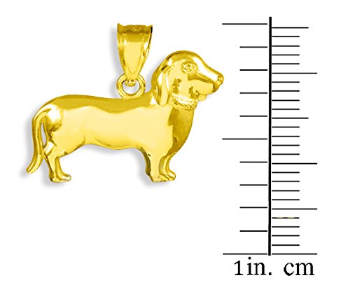 14k Gold Dachshund Pendant Necklace - Polished Wiener Dog Charm for Women | Perfect for Pet Lovers, Birthday Gifts & Everyday Wear