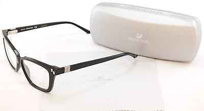 Swarovski Clyde SW5070 001 Black Plastic Eyeglasses Frame - Italian Design 54-12-140 | Stylish Reading Glasses for Women & Men | Perfect for Office, Driving & Fashion Accessories
