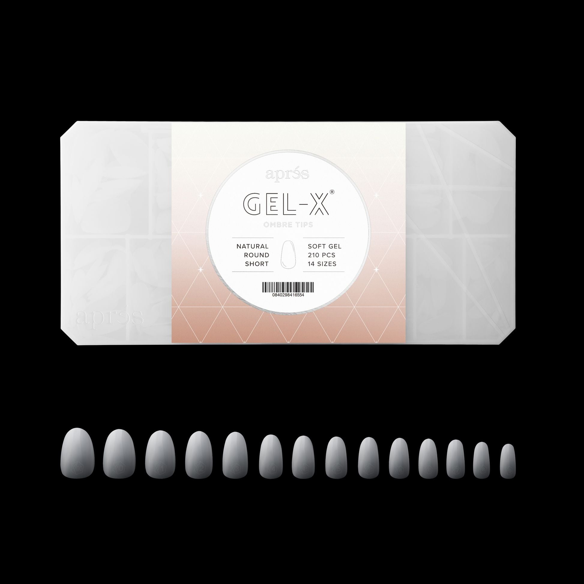 Apres Gel X Natural Round Short Nail Tips - 210 Pcs Kit for DIY Manicure | Soft Pink Ombre French Tips | Salon Quality Press On Nails for Home & Professional Use | Perfect for Weddings, Parties & Everyday Wear