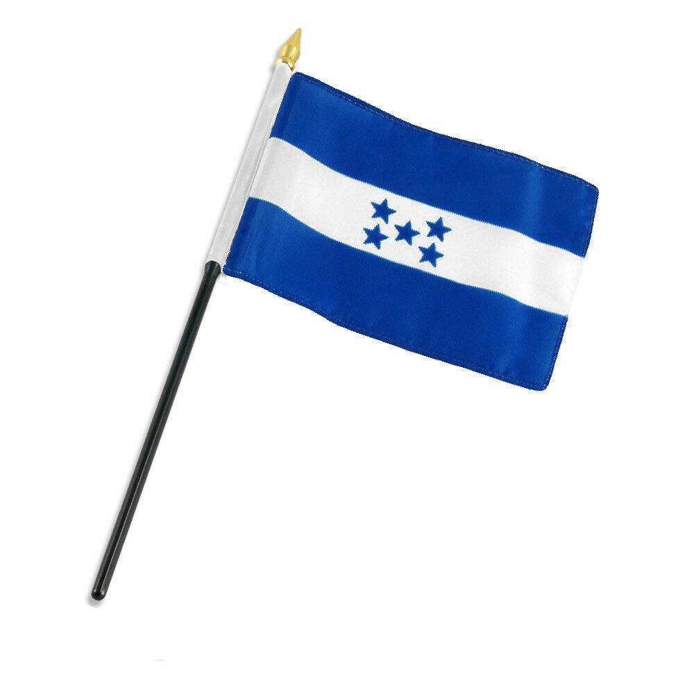 Premium Honduras 4x6 Inch Mini Desk Flag with Wooden Pole - Perfect for Office Decor, Classroom Learning & International Events