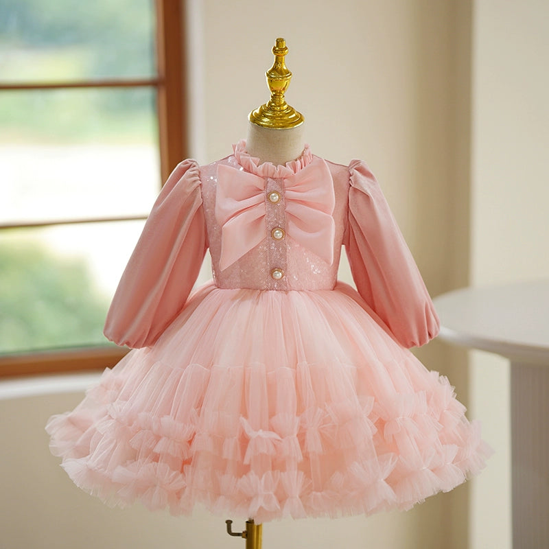 Adorable Baby Girl Winter Dress for Toddlers - First Birthday Princess Gown for Pageants & Special Occasions | Perfect for Holiday Photos, Christmas Parties & Family Gatherings