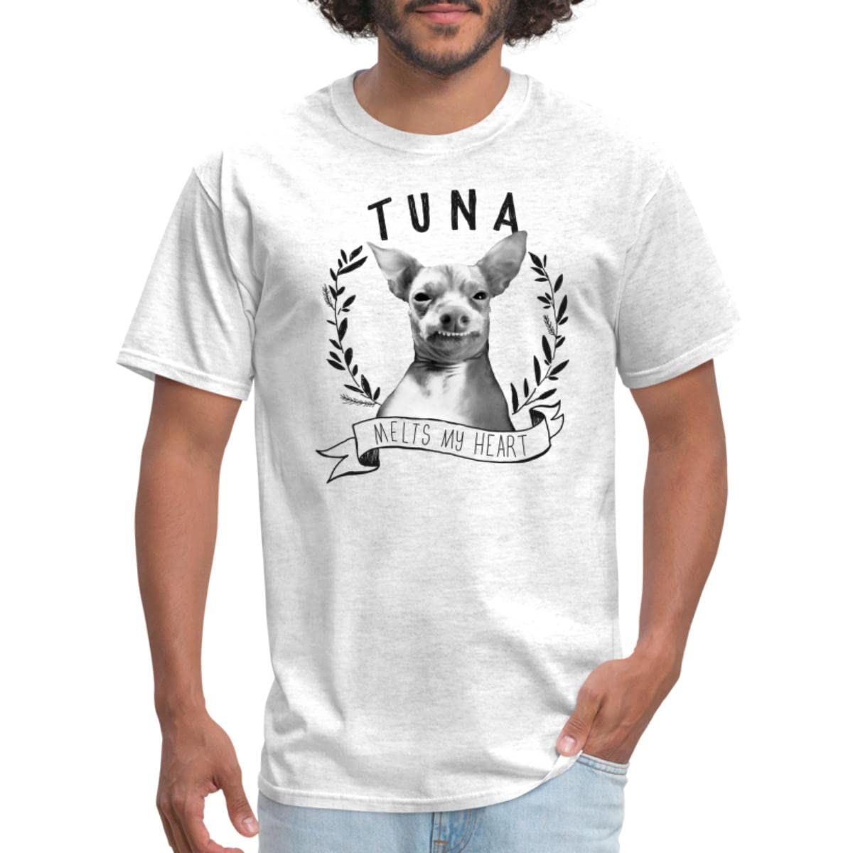 Spreadshirt Tuna Melts My Heart Graphic Men's T-Shirt - Funny Fish Lover Tee for Casual Wear & Gifts